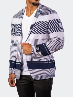 Hidden Pocket System Blazer UnconstructedKnitted Blue