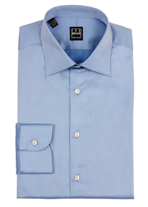 Modern Cut Sustainable Design Blue Italian Twill Dress Shirt