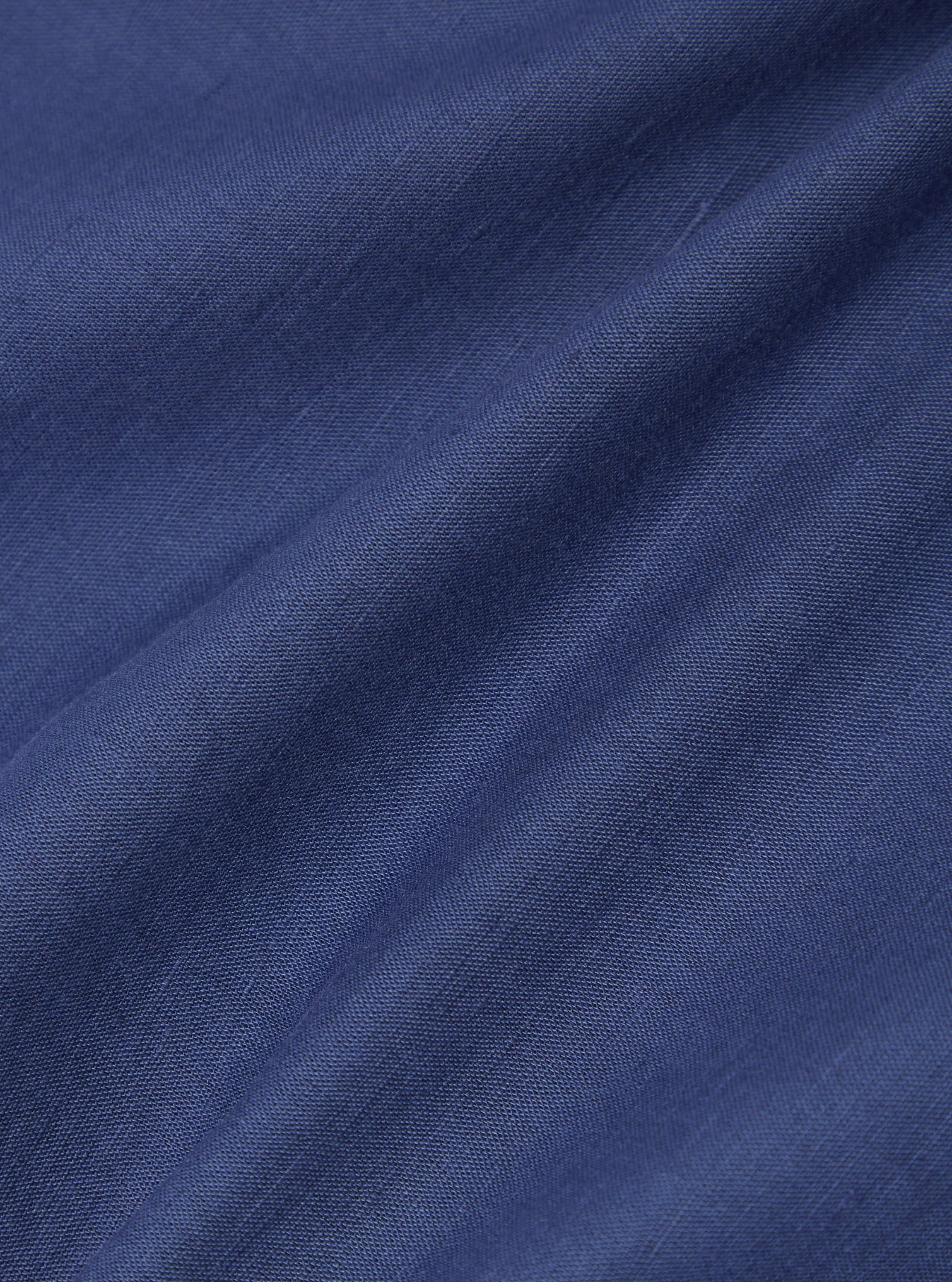 Youthful Style Blue Linen Cotton Shirtin S/S Kyoto Work Shirt