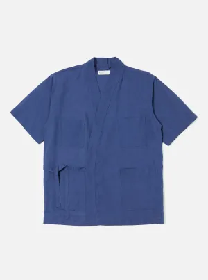 formal dinner Blue Linen Cotton Shirtin S/S Kyoto Work Shirt