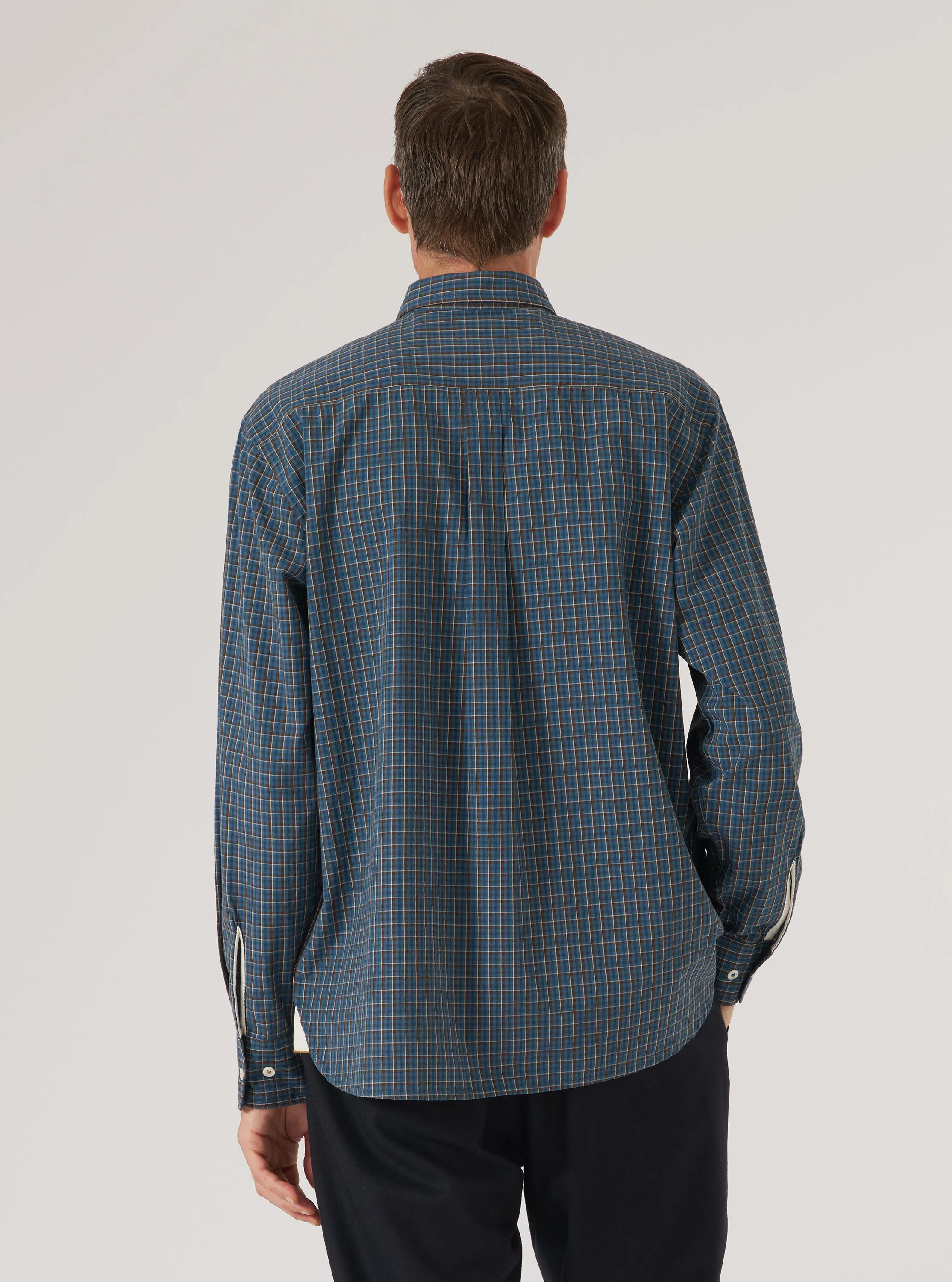 Blue Shiro Check Lazy Day Shirt Layered Design