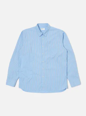 Graduation Ceremony Comfy Wear Blue Vila Stripes Patched Shirt