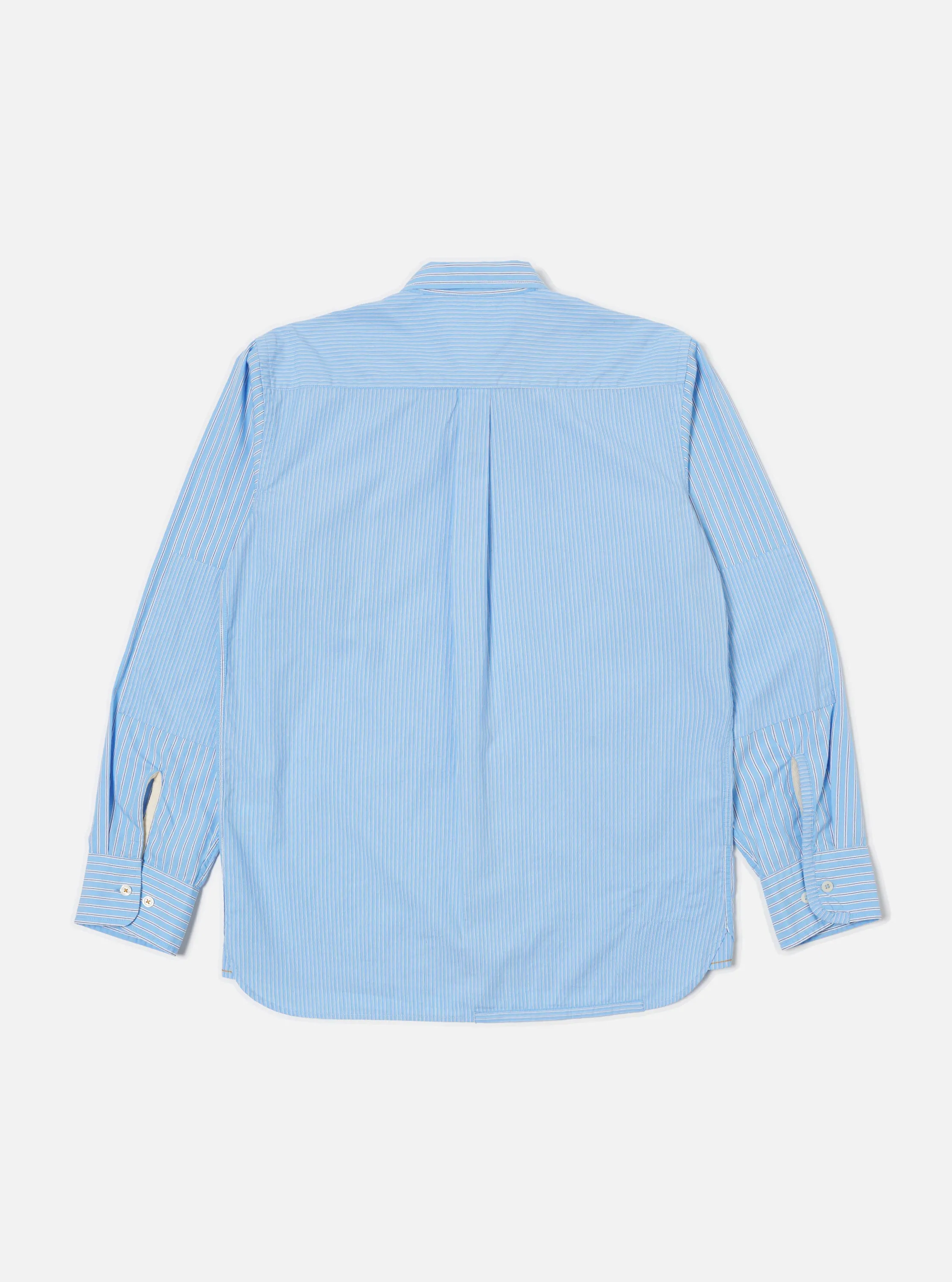 Blue Vila Stripes Patched Shirt Workwear Essential Anti Static Treatment