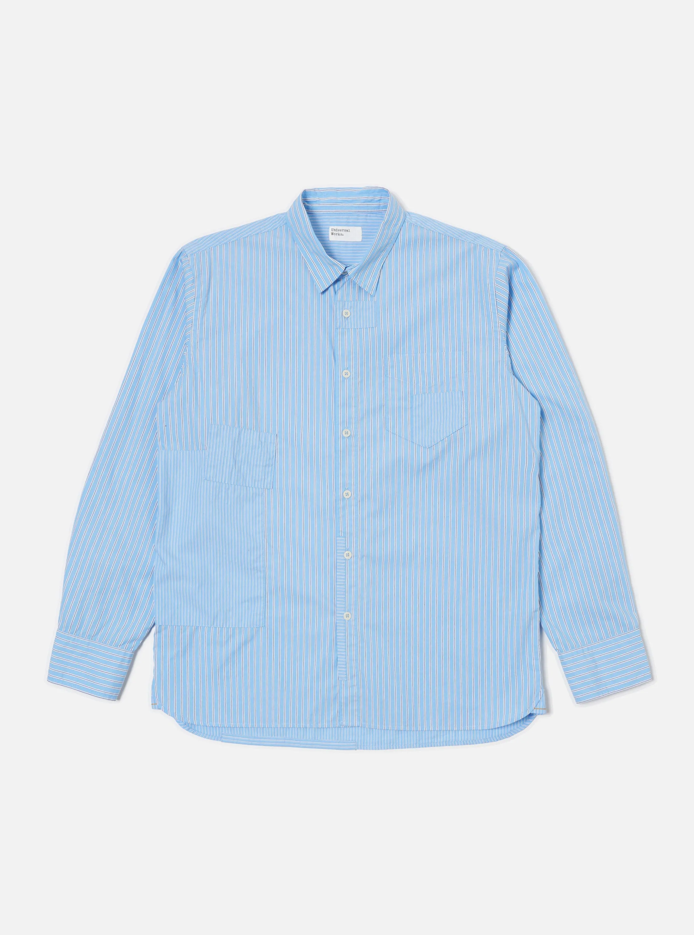 Graduation Ceremony Comfy Wear Blue Vila Stripes Patched Shirt