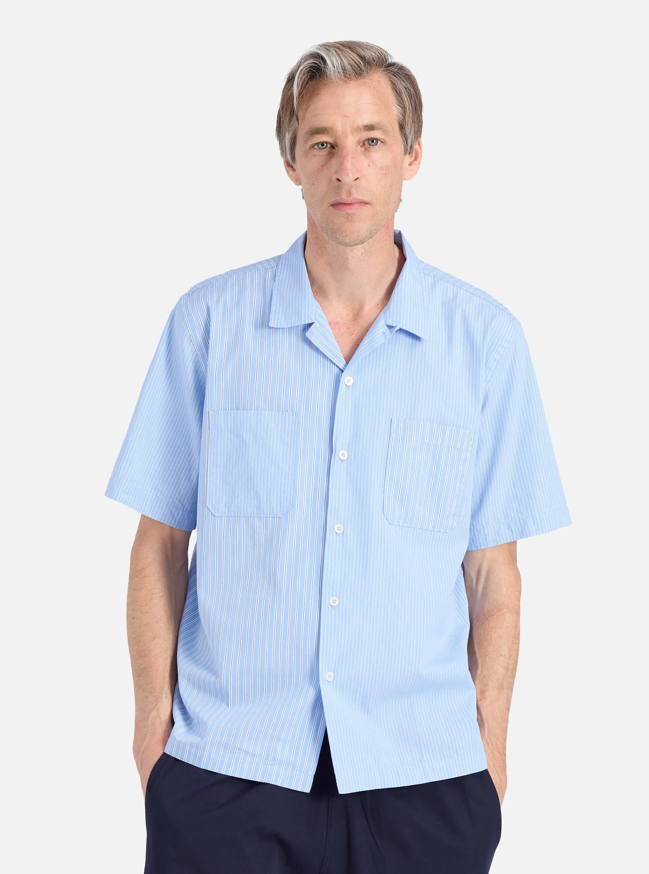 Blue Vila Stripes Sal Road Shirt Fashionable Layer Designer Look