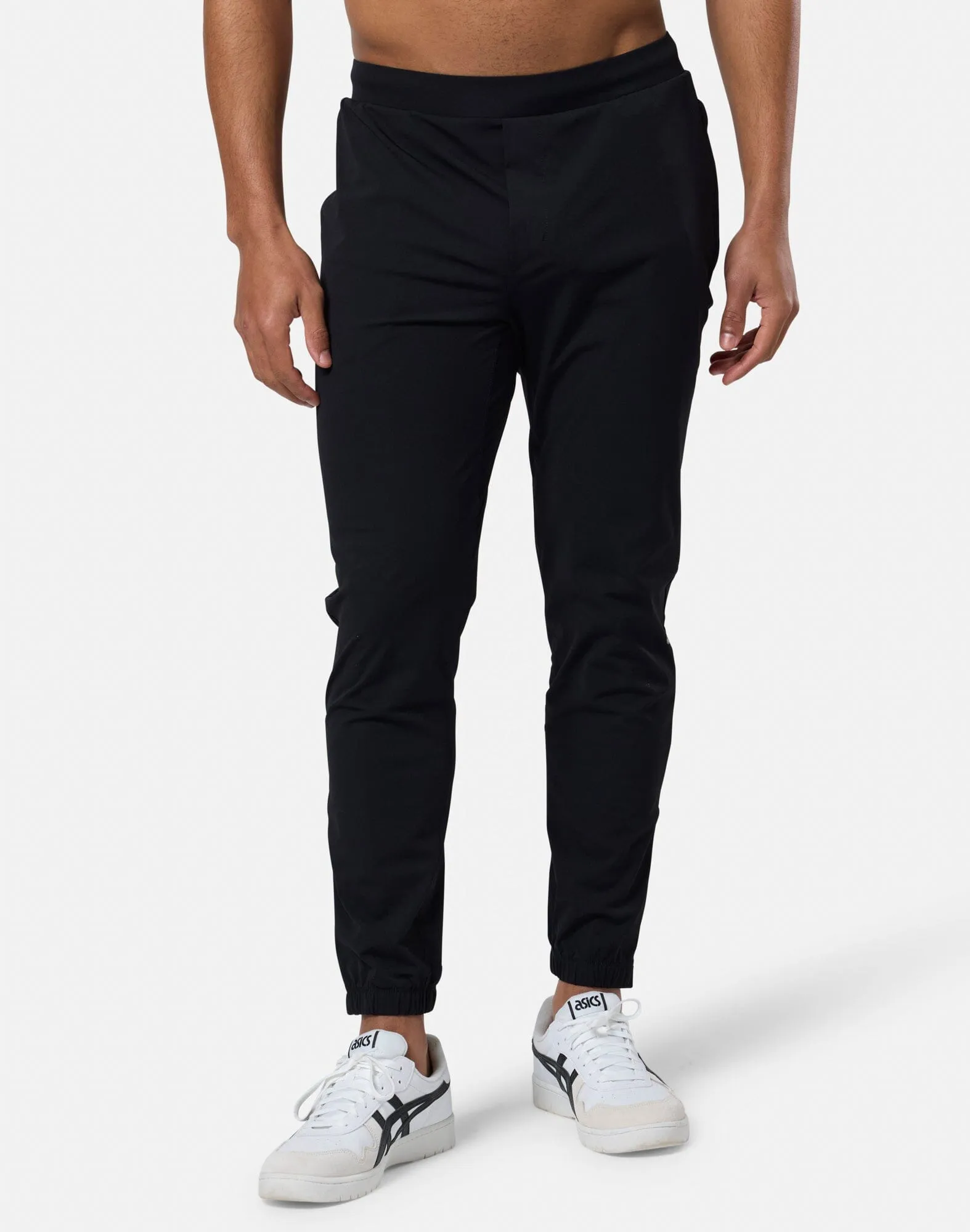 In Motion Jogger in Black Soft Touch Material Body-Hugging Fit