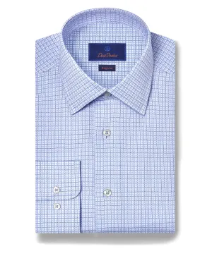 RBSP11814454 | Sky Textured Dobby Check Dress Shirt Geometric Pattern bohemian flair