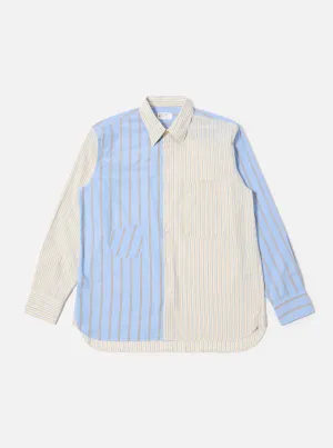 Ecru/Blue Mix Pop Stripe Mix Station Shirt Fall Fashion