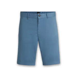 Boss - Chino-Slim Shorts in Open Blue Pre Shrunk Cotton Blend