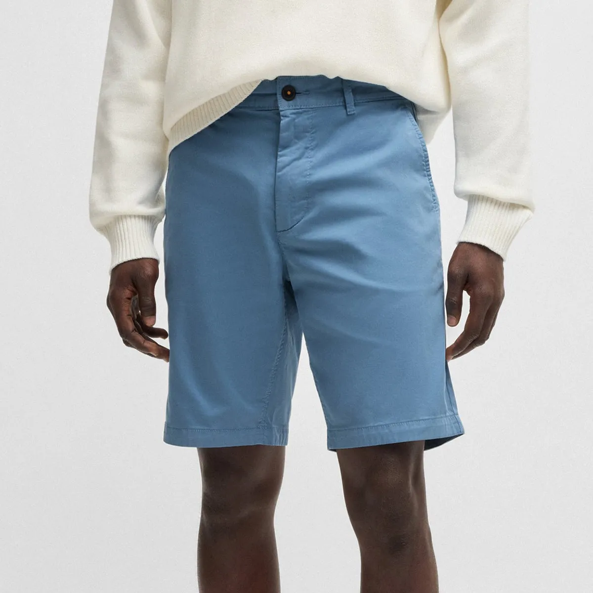 Flatlock Seam Technology vest Boss - Chino-Slim Shorts in Open Blue