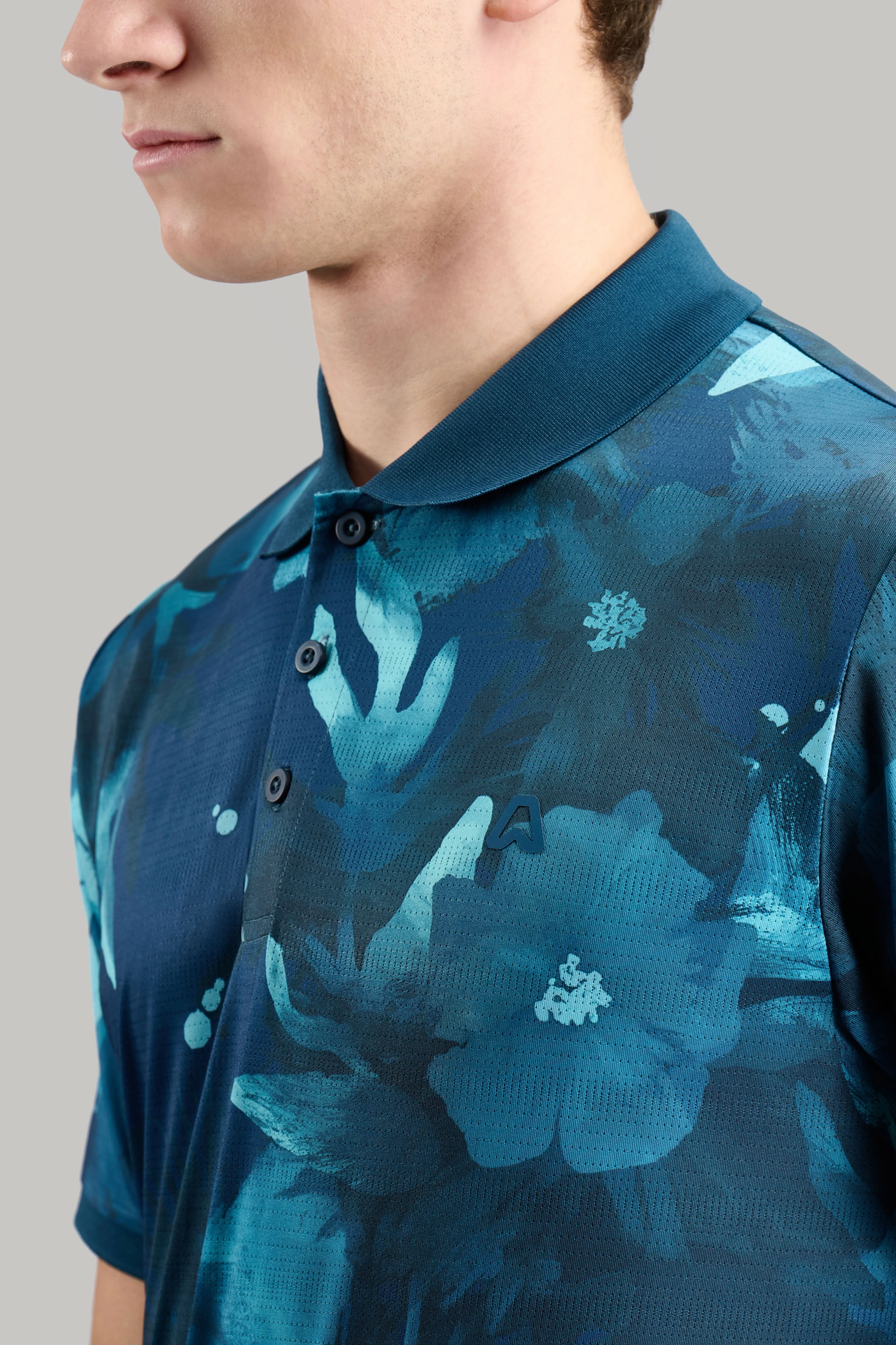 Botany Floral AOP Golf Polo Shirt - Caddy Green Stretchable Cloth