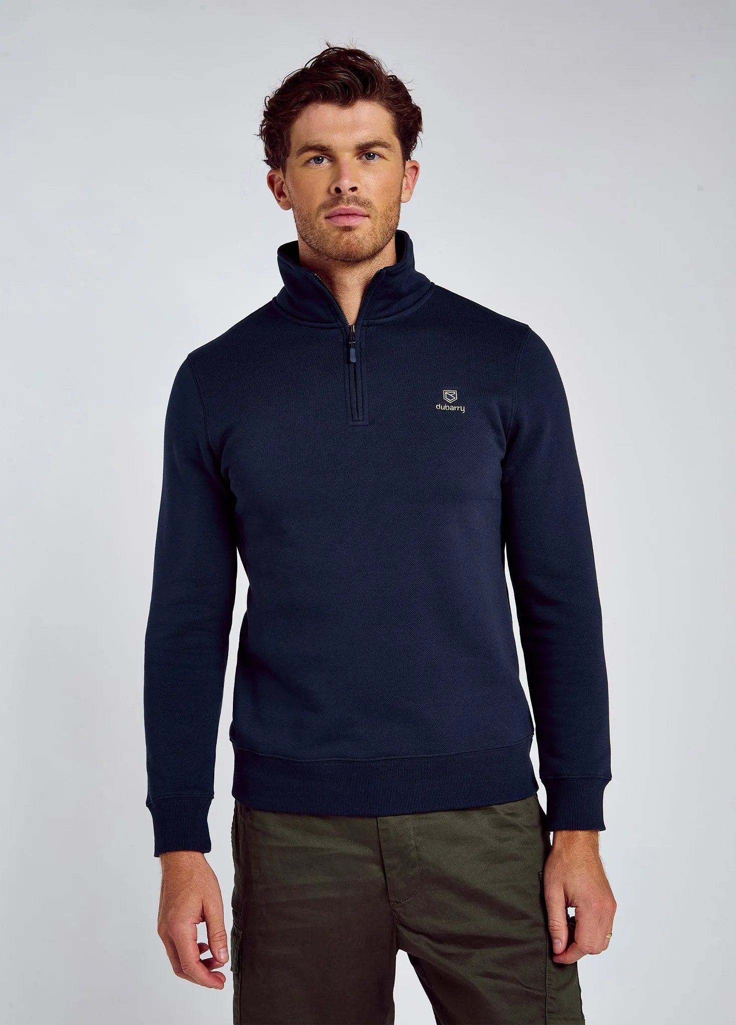 Boyce Men??s Zip Neck Sweater - Navy Simple Top