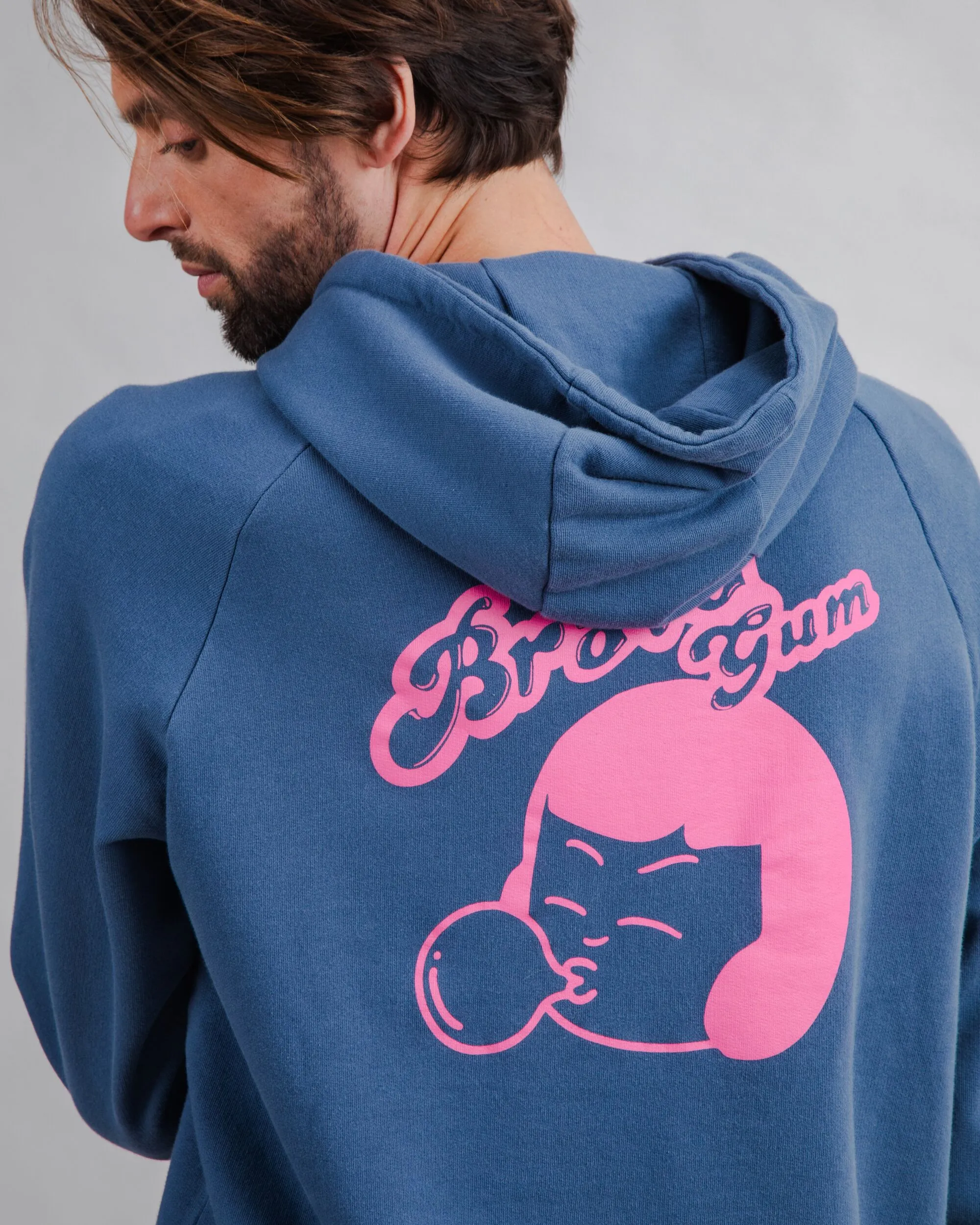 Brava Gum Hoodie Sweatshirt Indigo Easy to Carry