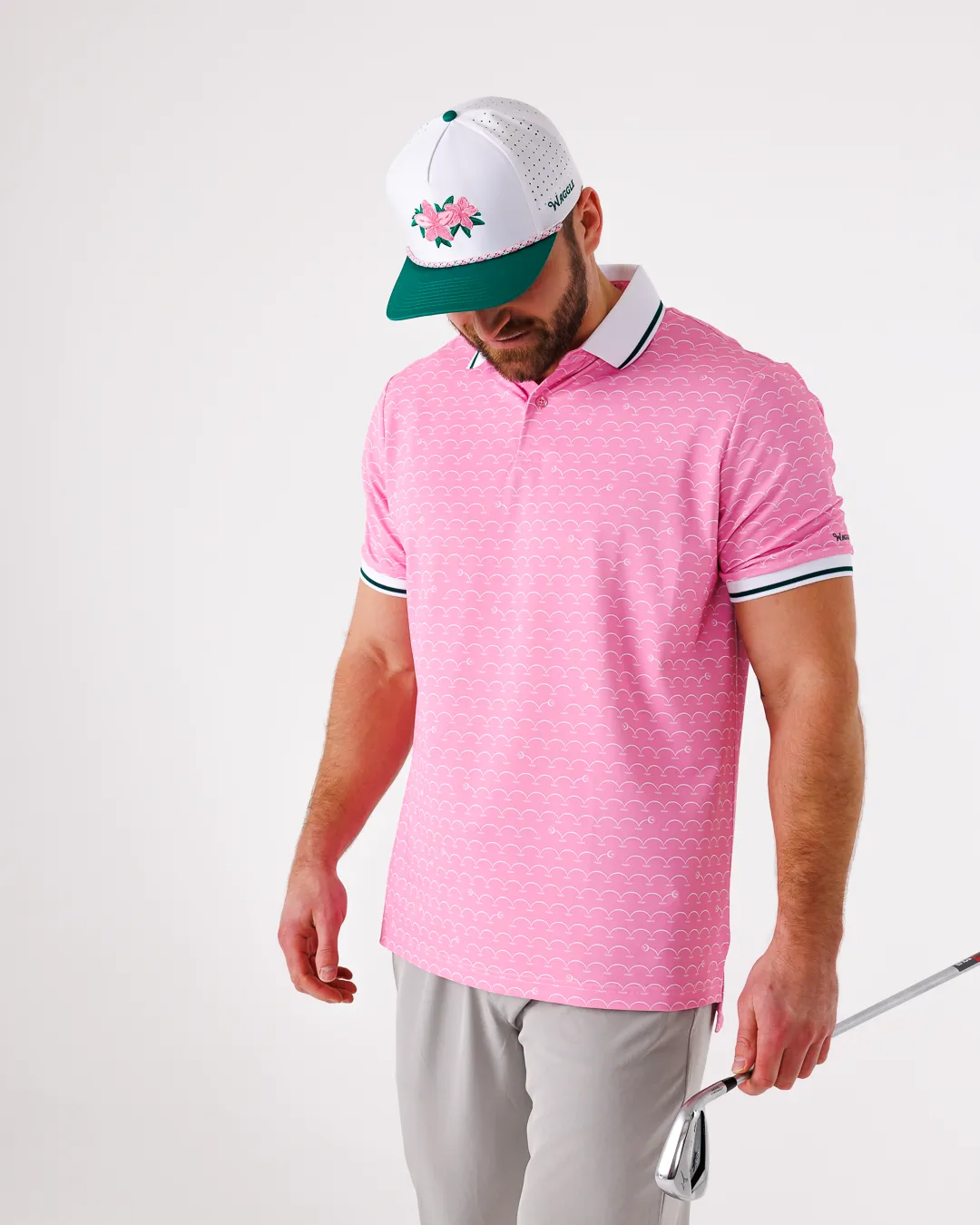 Neutral Shade Water Repellent Finish Off The Pond Men's Pique Polo - Azalea Collection