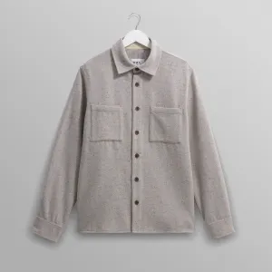 Work-to-Weekend Wax Whiting Overshirt Wool Blend Fleck Blue