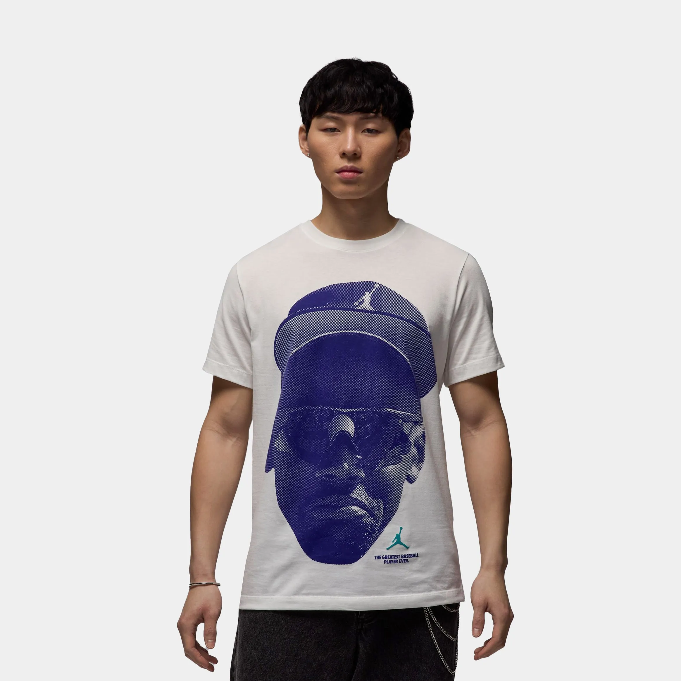 Urban Style Diamond 45 Greatest Baseball Player Mens Short Sleeve Shirt (White)