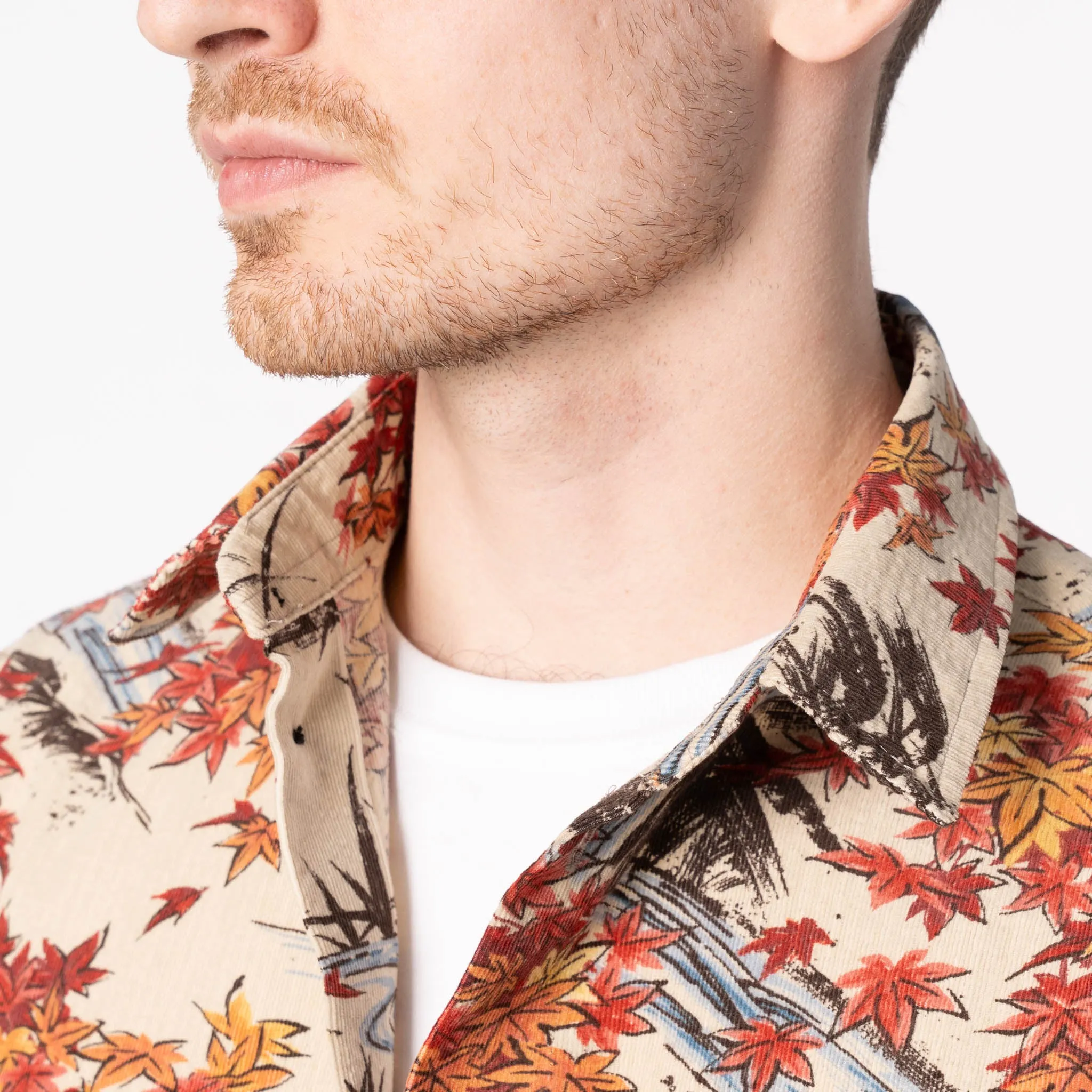 High Density Weave Summer Camp True Shirt - Printed - Autumn - Cream