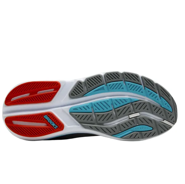 pair Soft - landing Brooks Men's Ghost Max 3 Running Shoes in Primer Grey/Antarctica/Red AW25