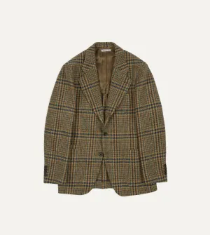 Brown and Teal Prince of Wales Check Tweed Blazer Weather Fit