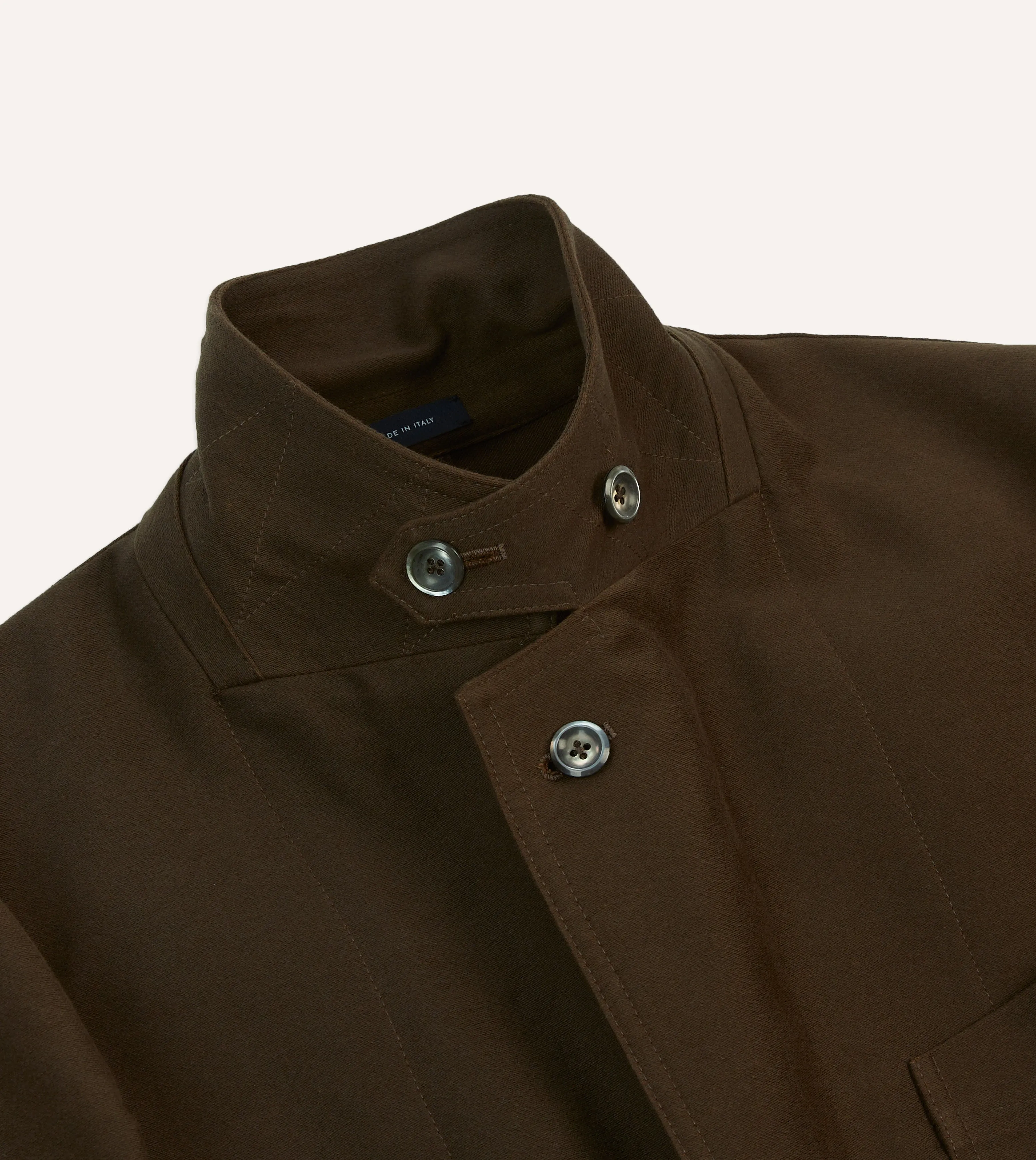 Brown Cotton Twill Western Games Blazer Soft Fleece Clean Jacket Detail