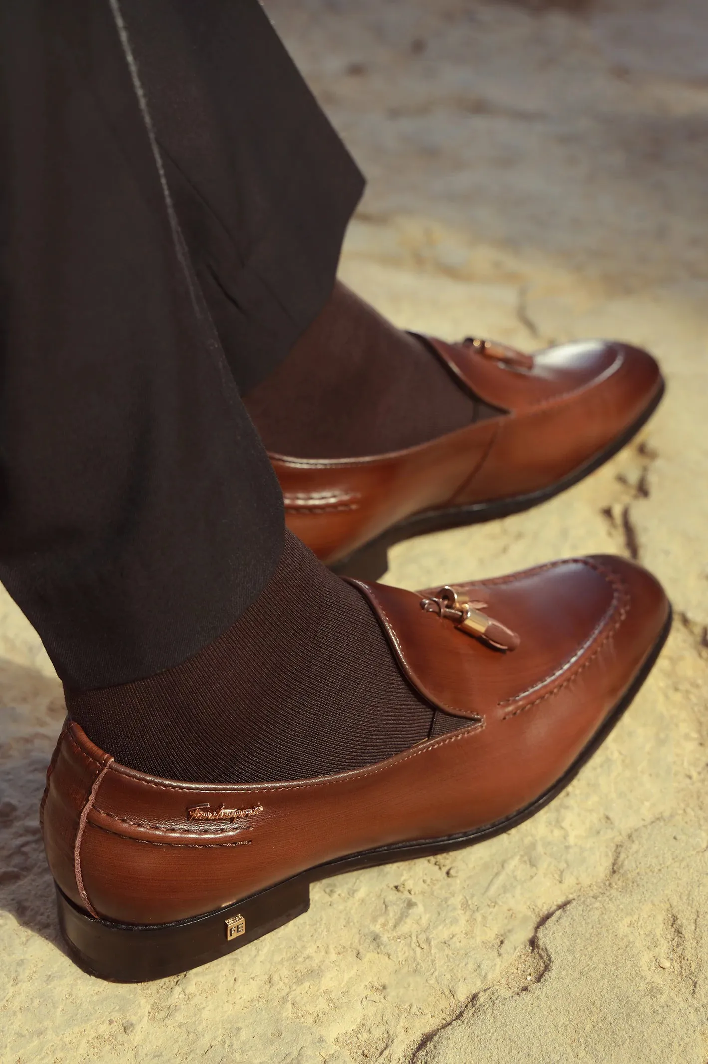 Brown Formal Moccassins Shoes Monochrome Look Breathable Lining