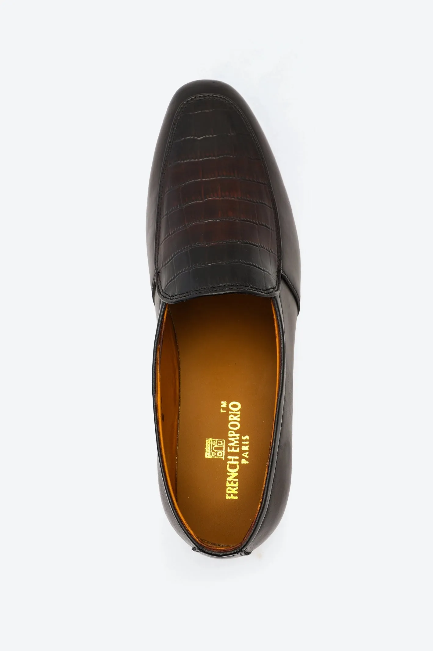 Dark color Base Shade Brown Formal Shoes For Men