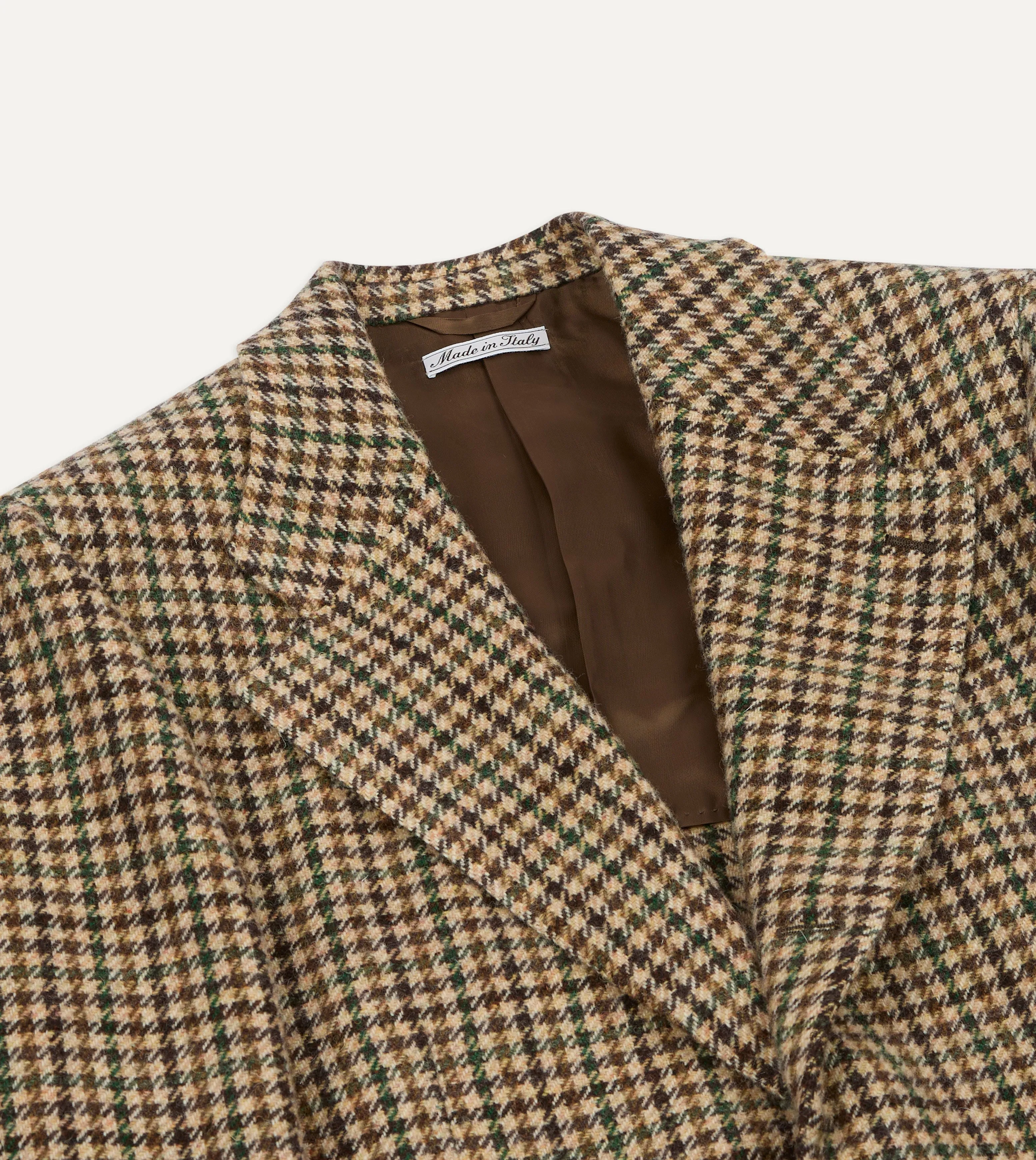 Windbreaker Inspired Fit Brown Gun Club Check Tweed Blazer