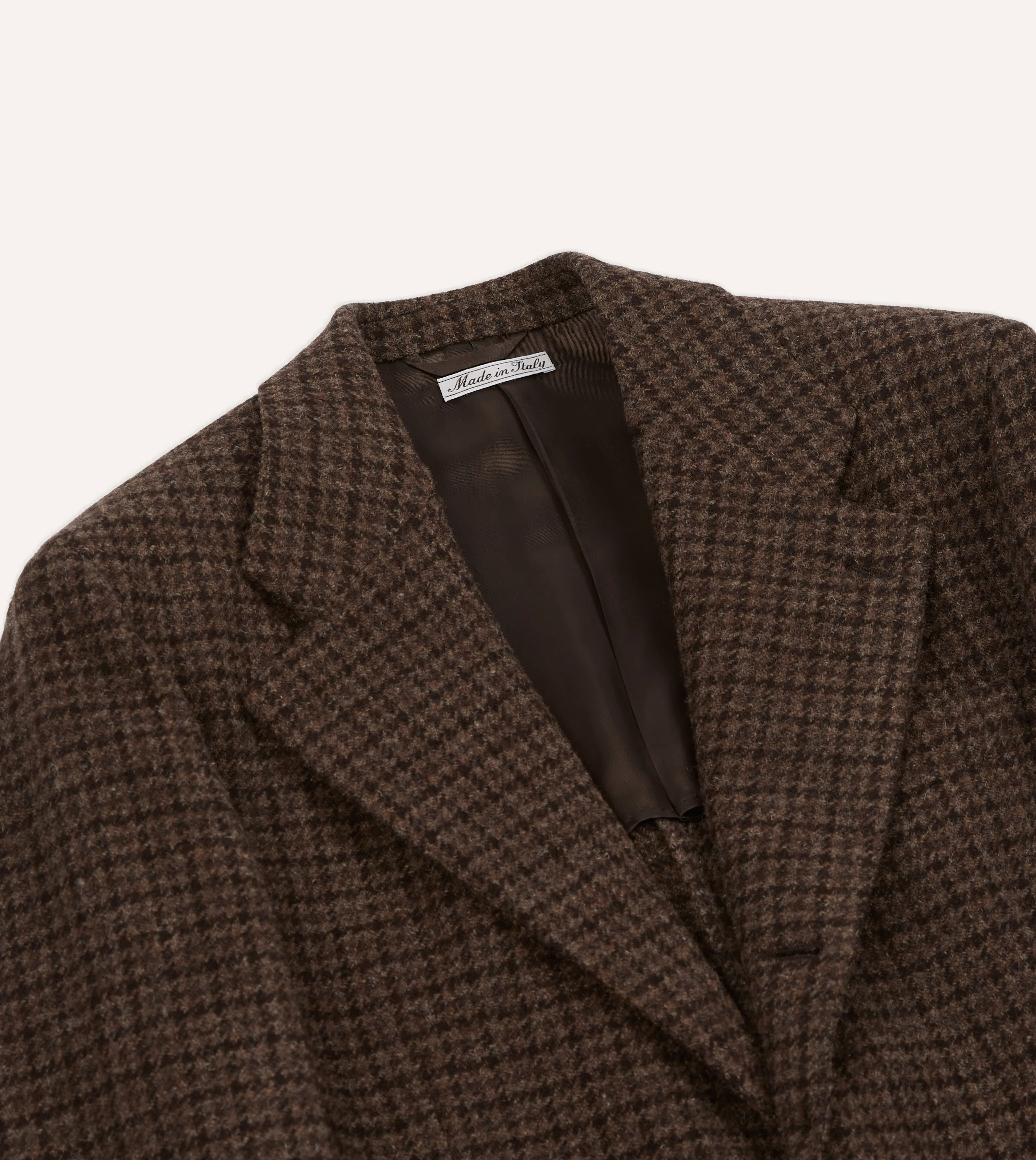 Brown Houndstooth Check Tweed Blazer Holiday Trip