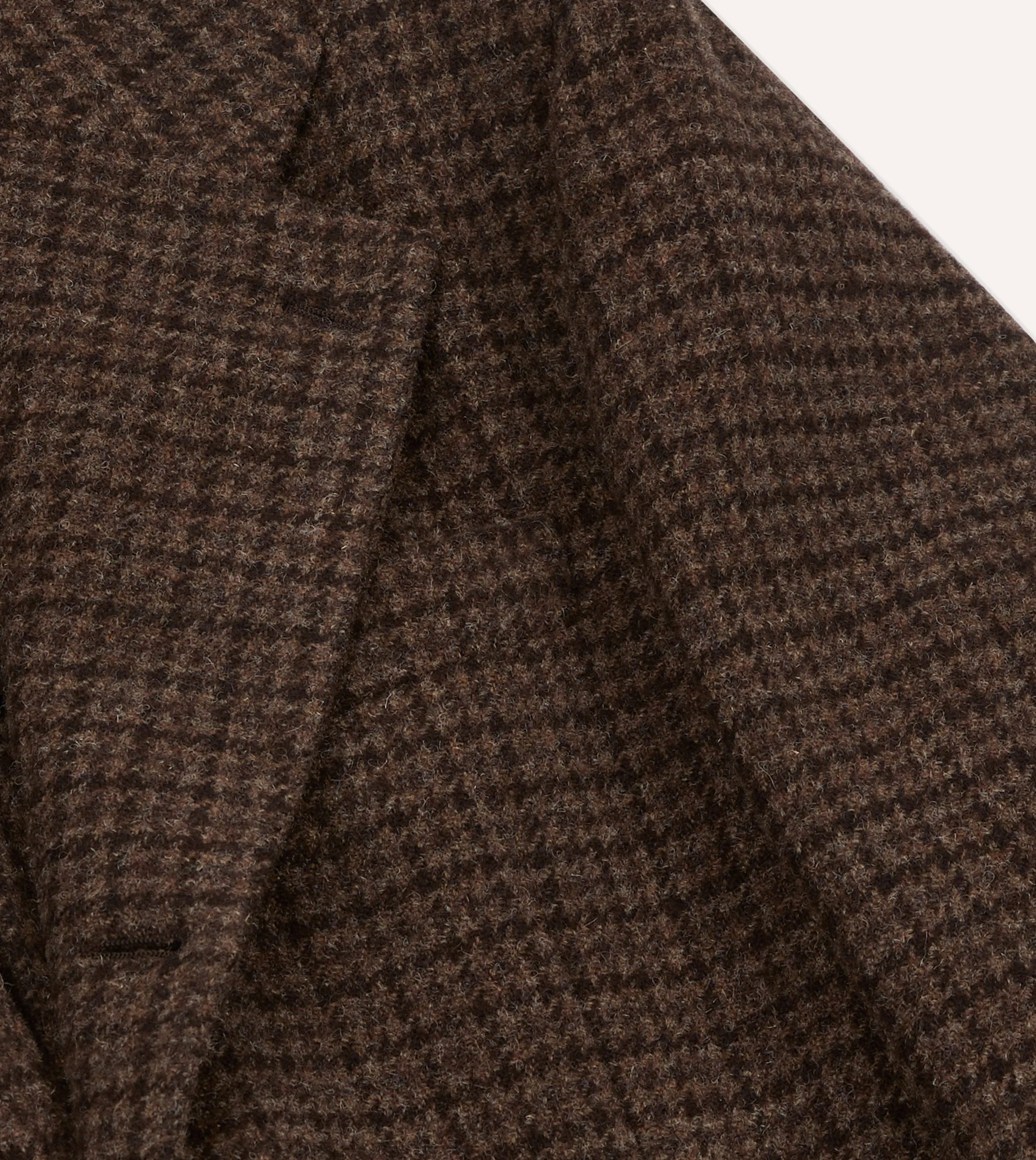 Brown Houndstooth Check Tweed Blazer Notch Lapel UV Protective Coating