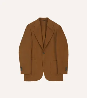 Comfortable Urban Piece Brown Irish Linen Tailored Jacket