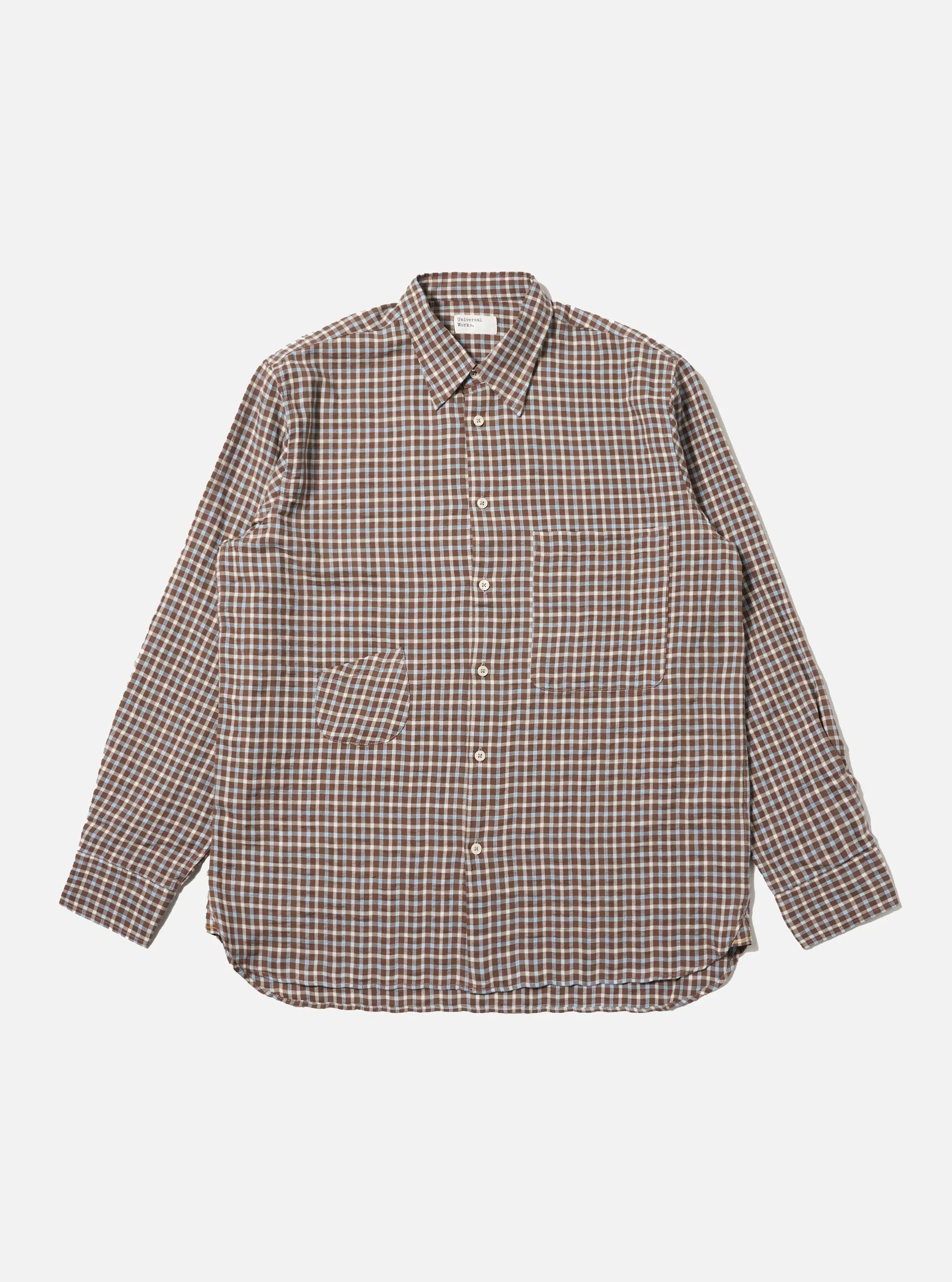 Modern Cut Brown Madison Check Station Shirt