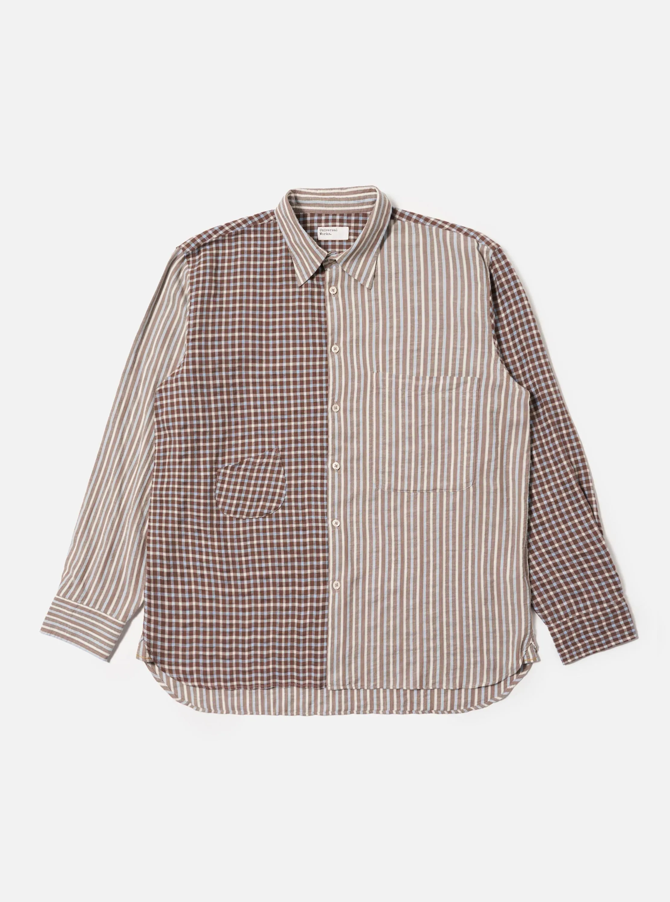 Classy Detail Smart Casual Brown Madison Check/Stripe Station Shirt