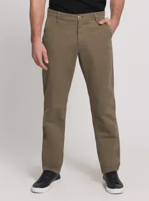 slim fit Brown Mid-Rise Angels Chino Pants