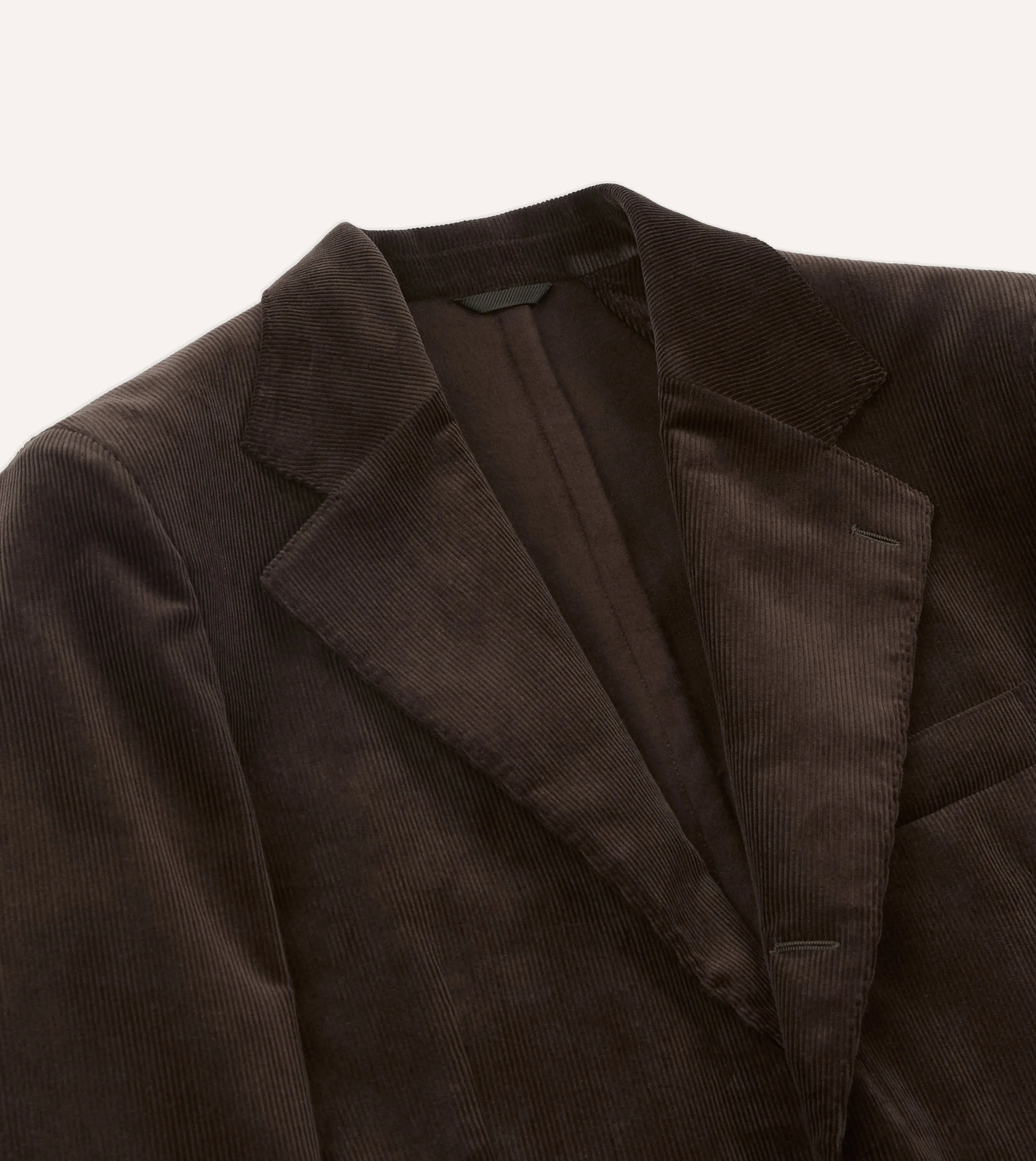Brown Mid-Wale Cotton Corduroy Tailored Jacket Weekend Ready Look