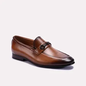 Canvas Material Brown Slip On Formal Shoes 0111263