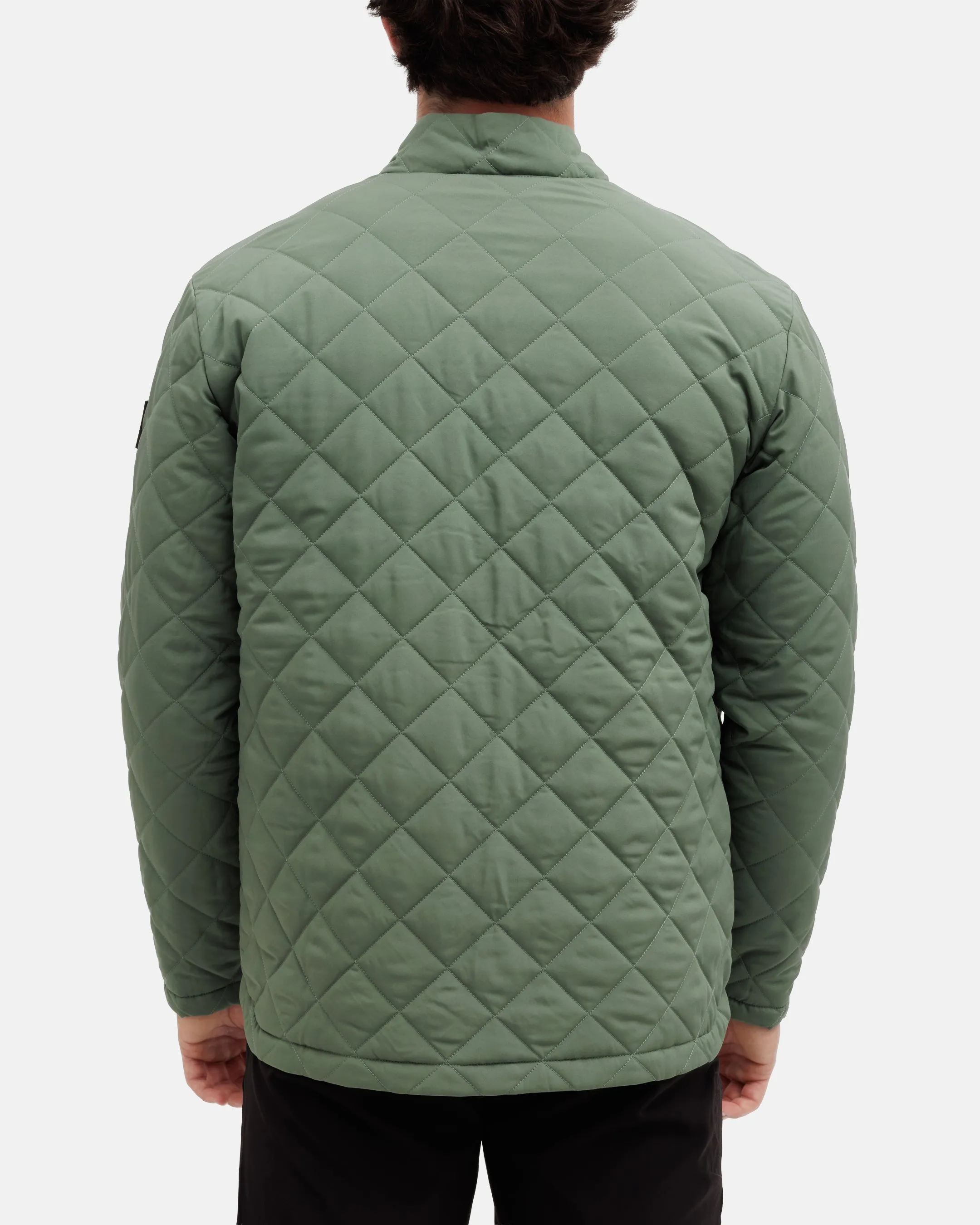 Crosscut Men's Quilted Bomber Jacket - Balsam Double Layered Hood Hypoallergenic Fiber Filling