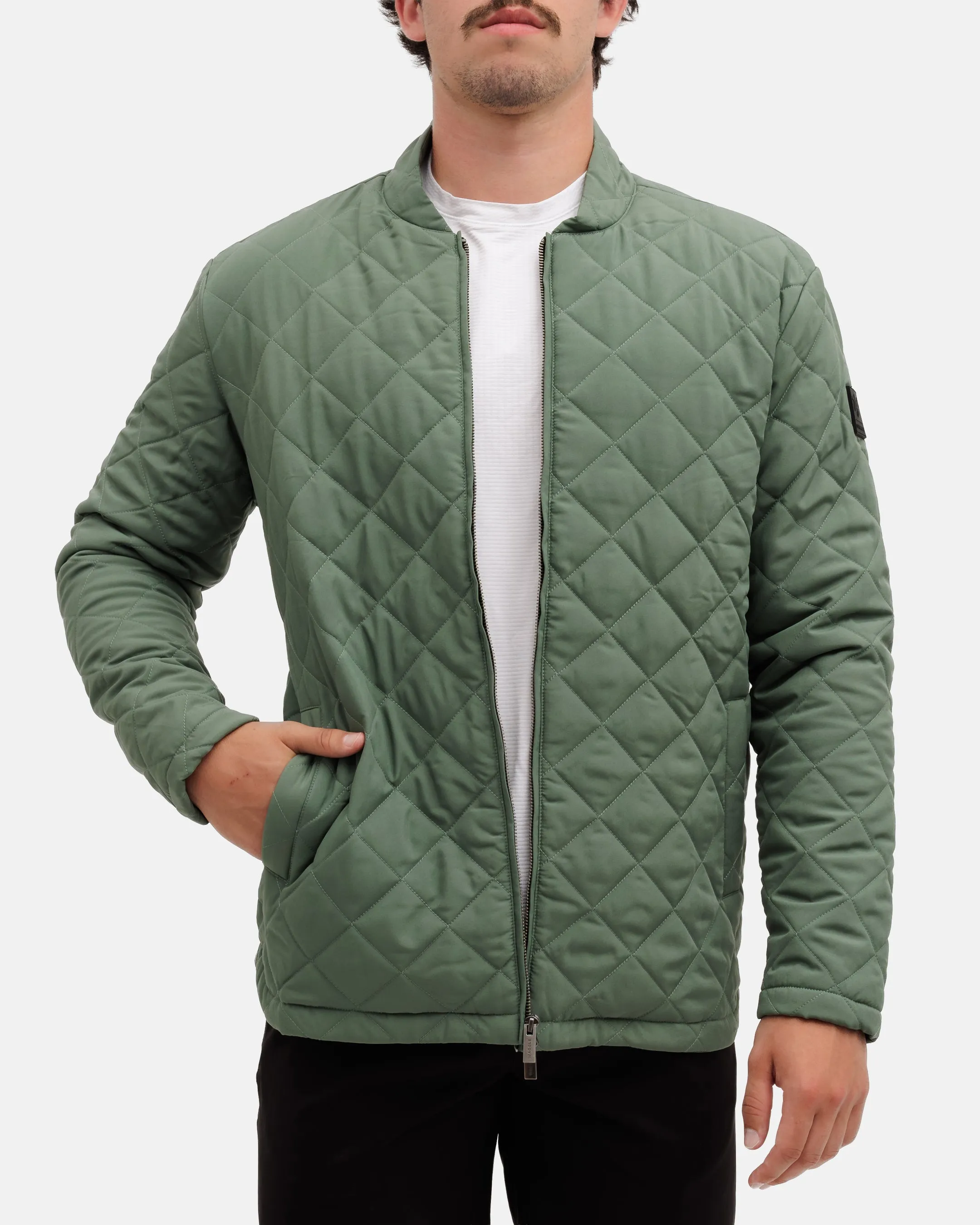 Crosscut Men's Quilted Bomber Jacket - Balsam Chill Look