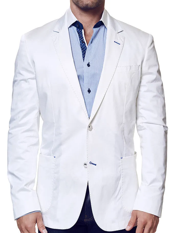 Eco Dye Process Ultra Soft Brushed Interior Blazer Socrate White