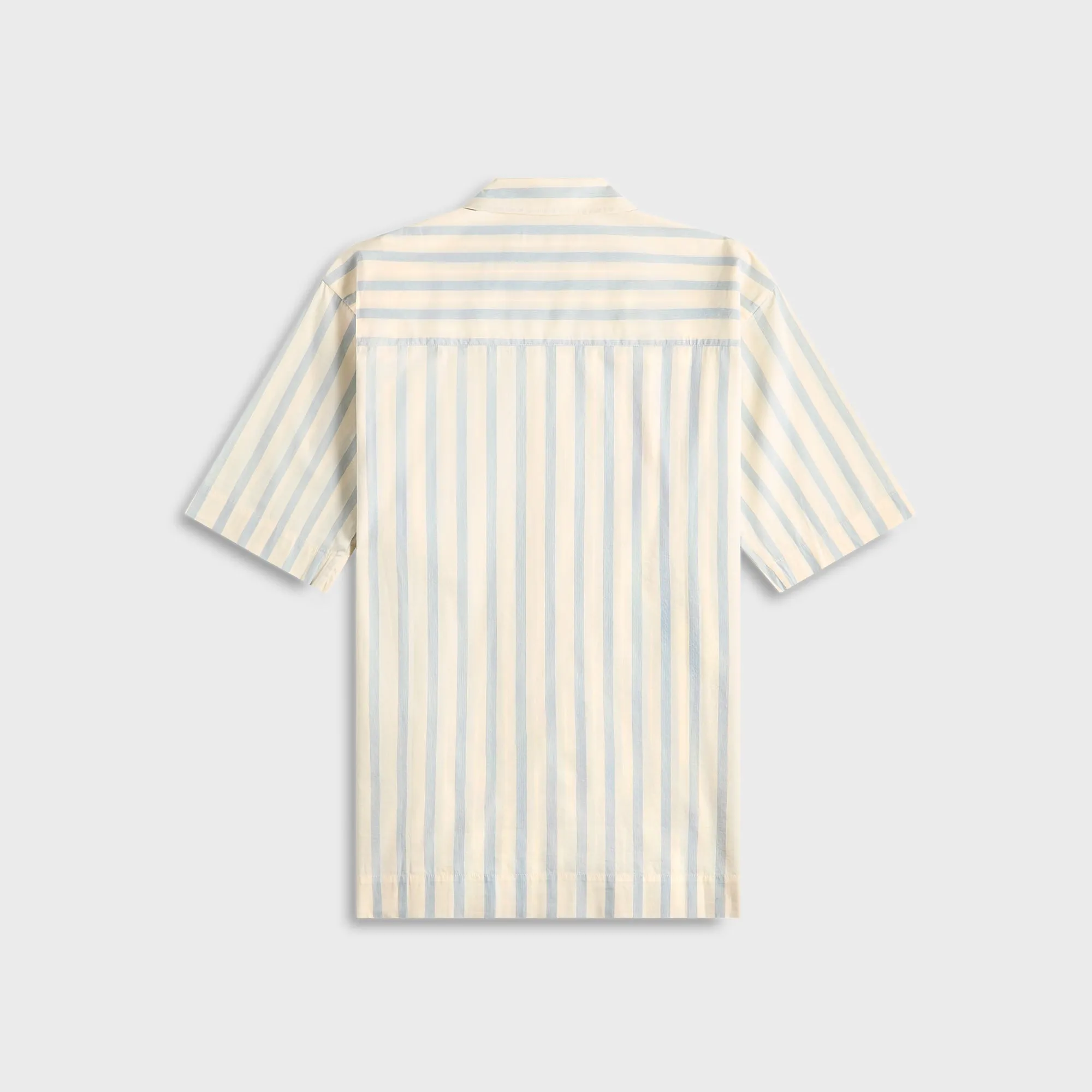 Reflective Zippers Tekla Poplin Pyjamas Short Sleeve Shirt - Needle Stipes