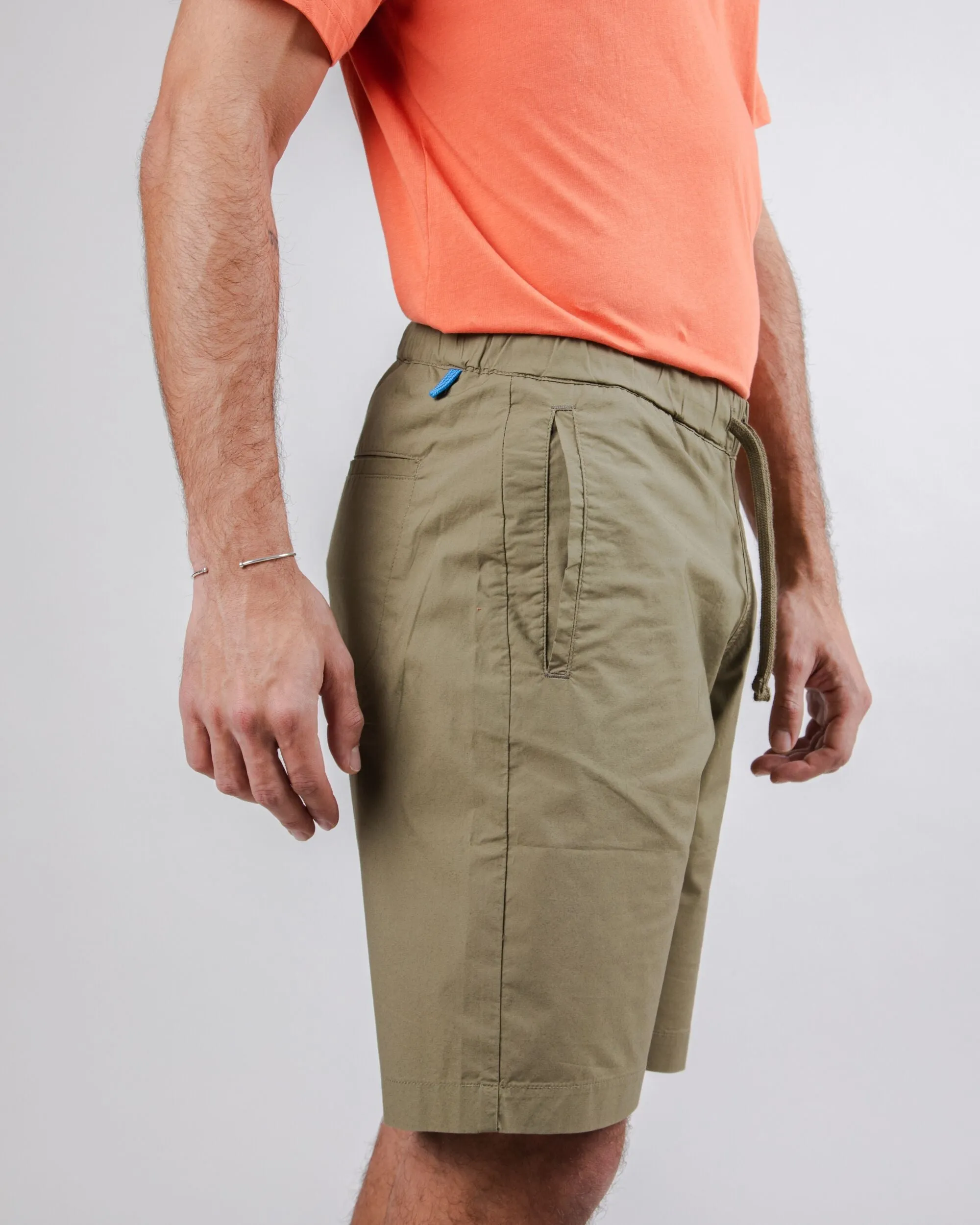 neon colors Pocket Reinforcement Comfort Shorts Khaki