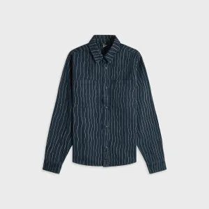 All weather Trendy Must Have by Parra Meandering Lines Shirt - Navy Blue