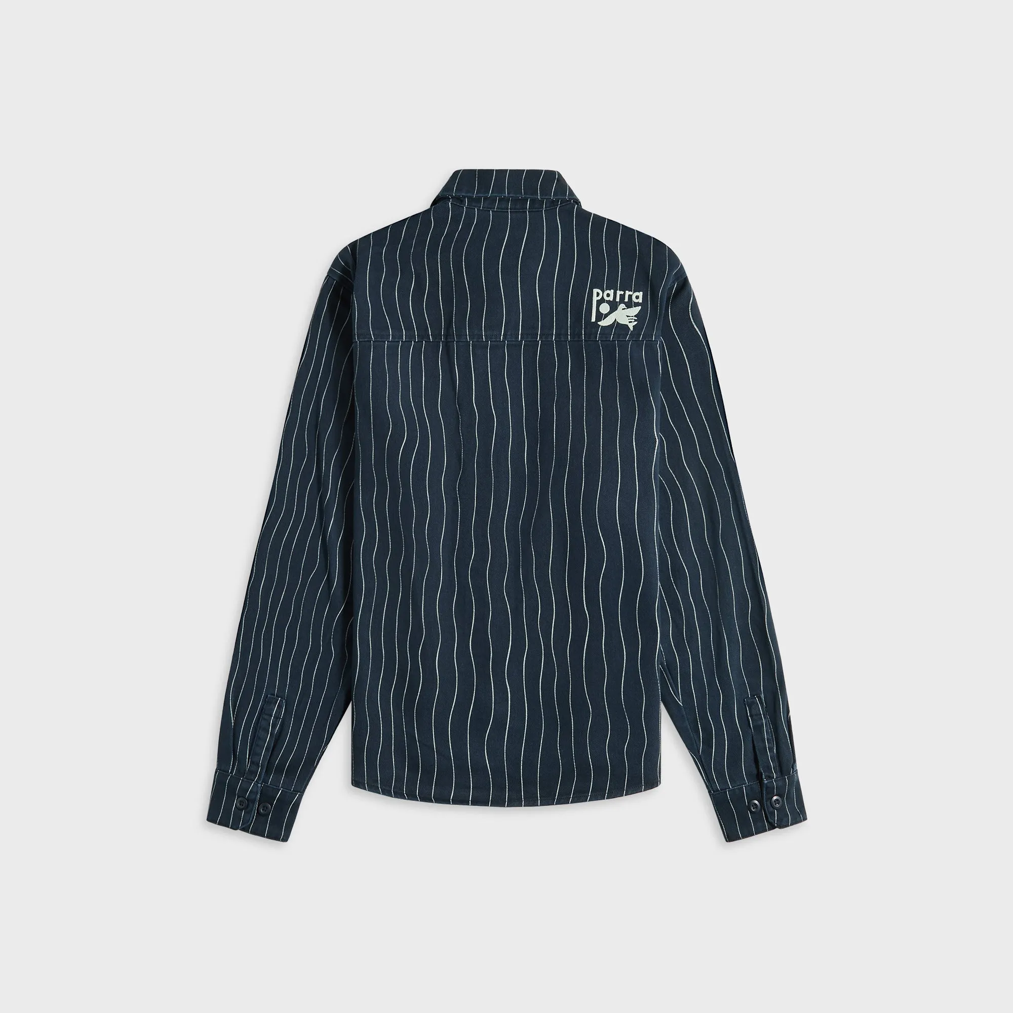 Soft Fleece Lining AllDay Comfort Design by Parra Meandering Lines Shirt - Navy Blue