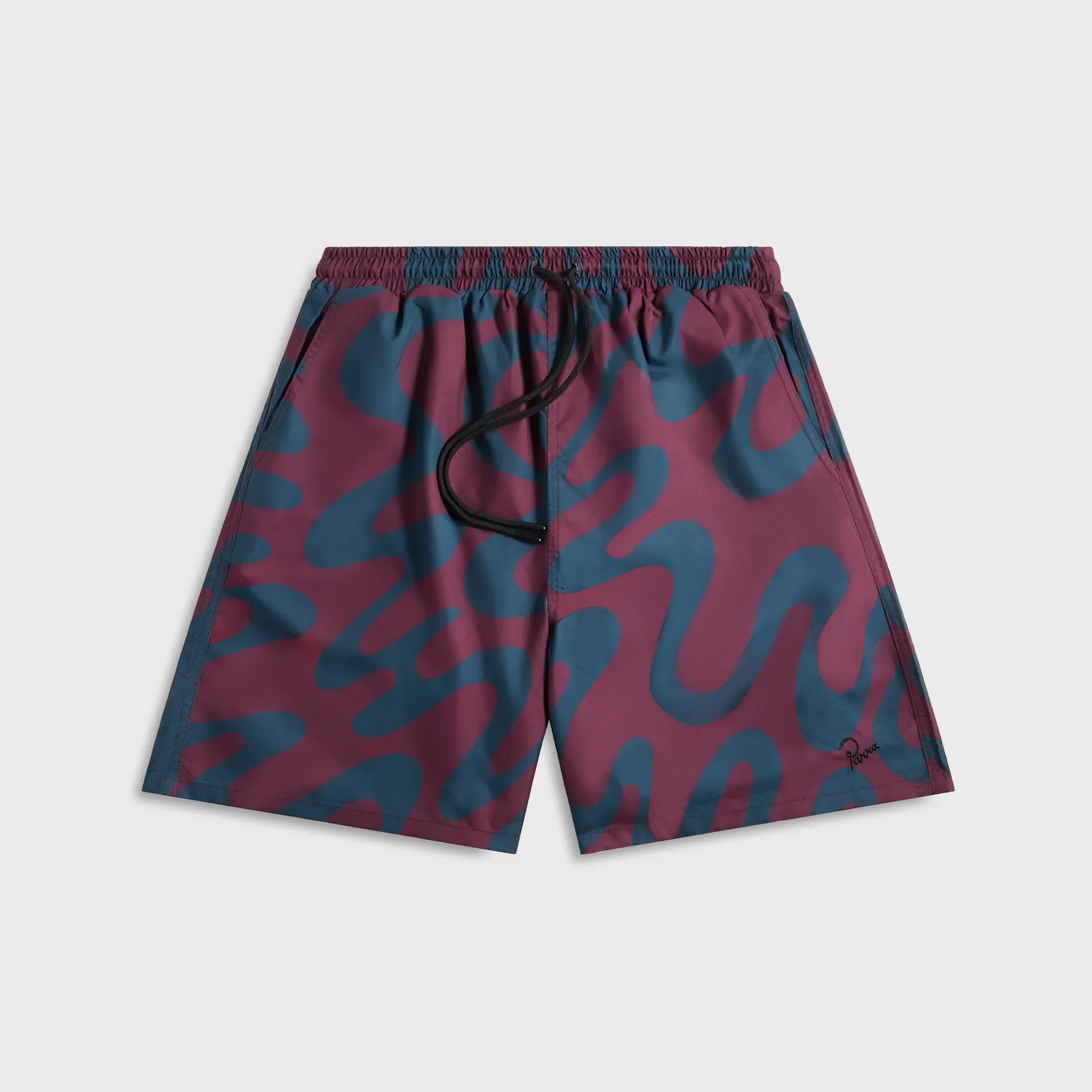 Odor Control Treatment by Parra Splashed Swim Shorts - Burgundy