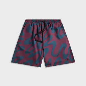 Unique Piece by Parra Splashed Swim Shorts - Burgundy