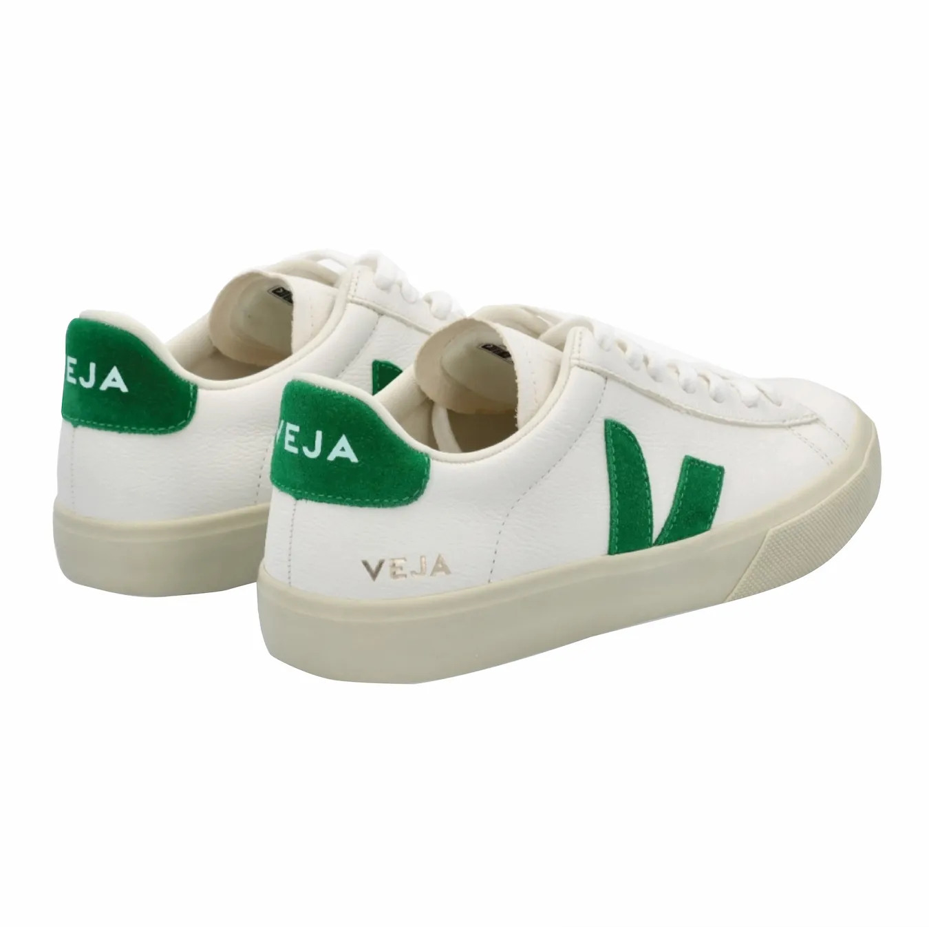 Earth Tone Campo Chromefree Leather Trainer - Extra white Emeraude