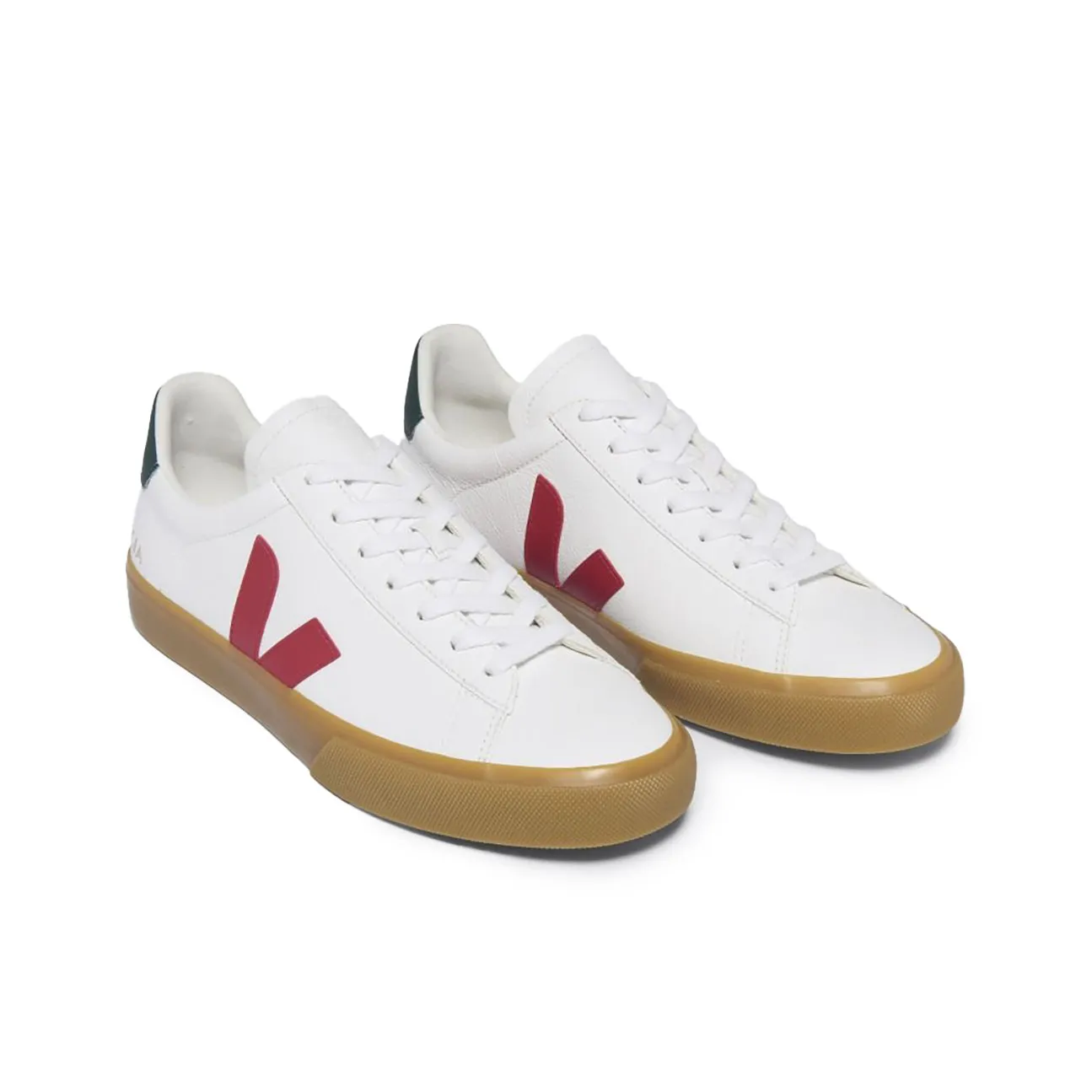 Campo Chromefree Leather Trainer - White Pekin Poker Natural heel cup Cross Road