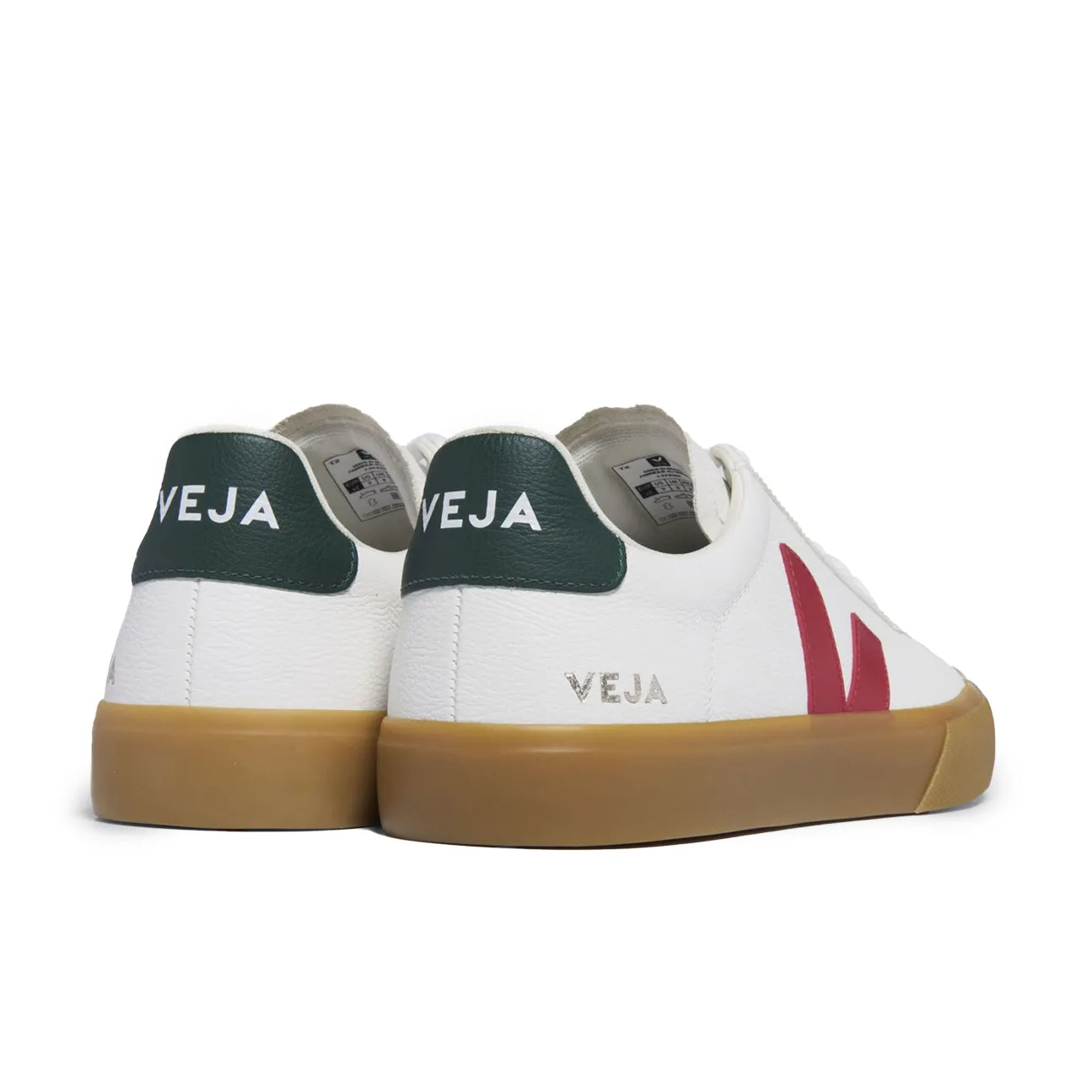 Luggage Fit Campo Chromefree Leather Trainer - White Pekin Poker Natural