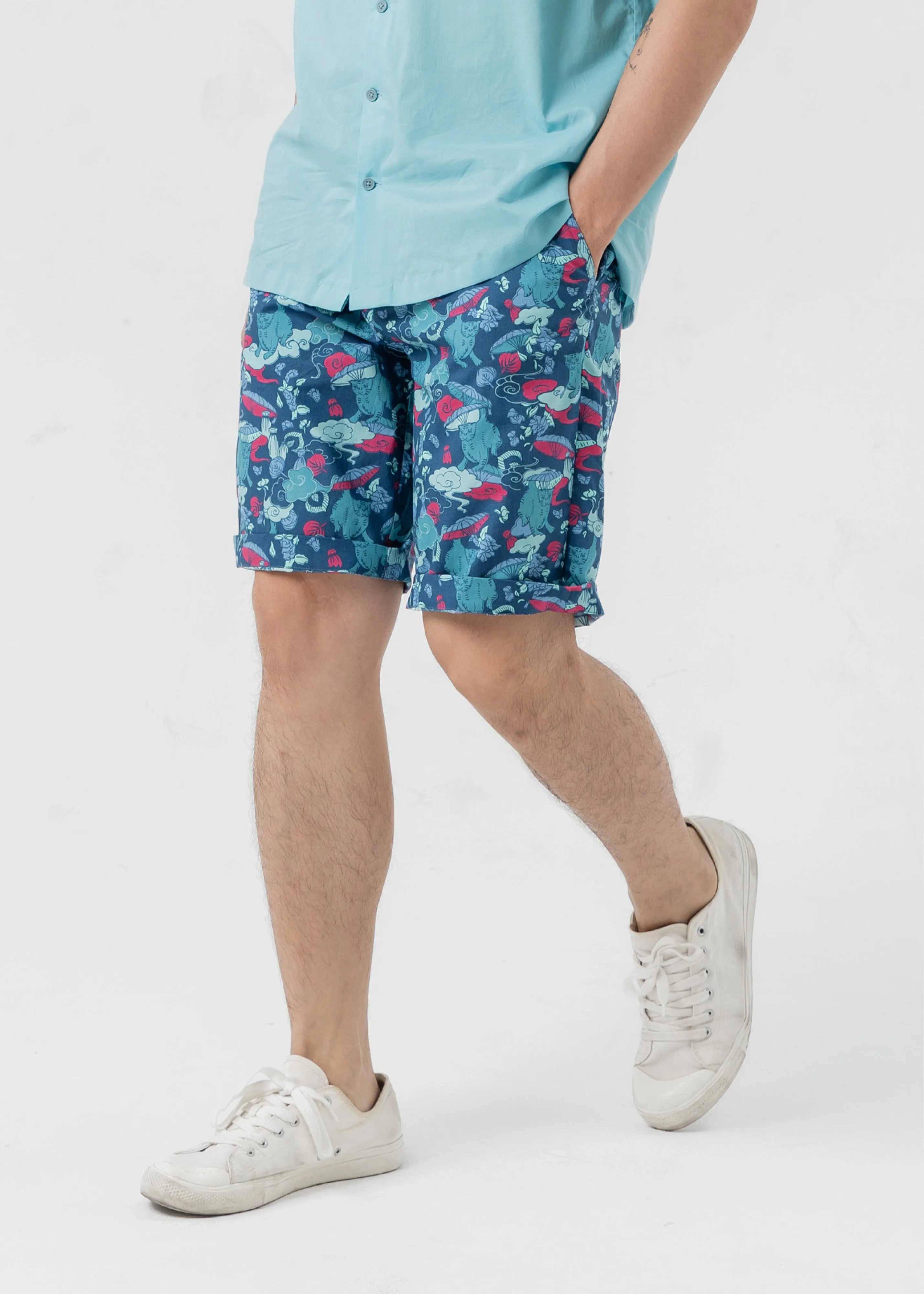 CANIS - JUNGLE CAT floral shorts Nylon shorts