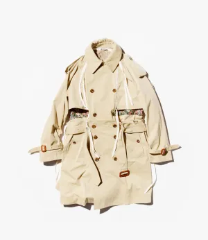 Warm Essentials Relaxed Daily Style Modular Trenchcoat ?C?Gabardine/Floral