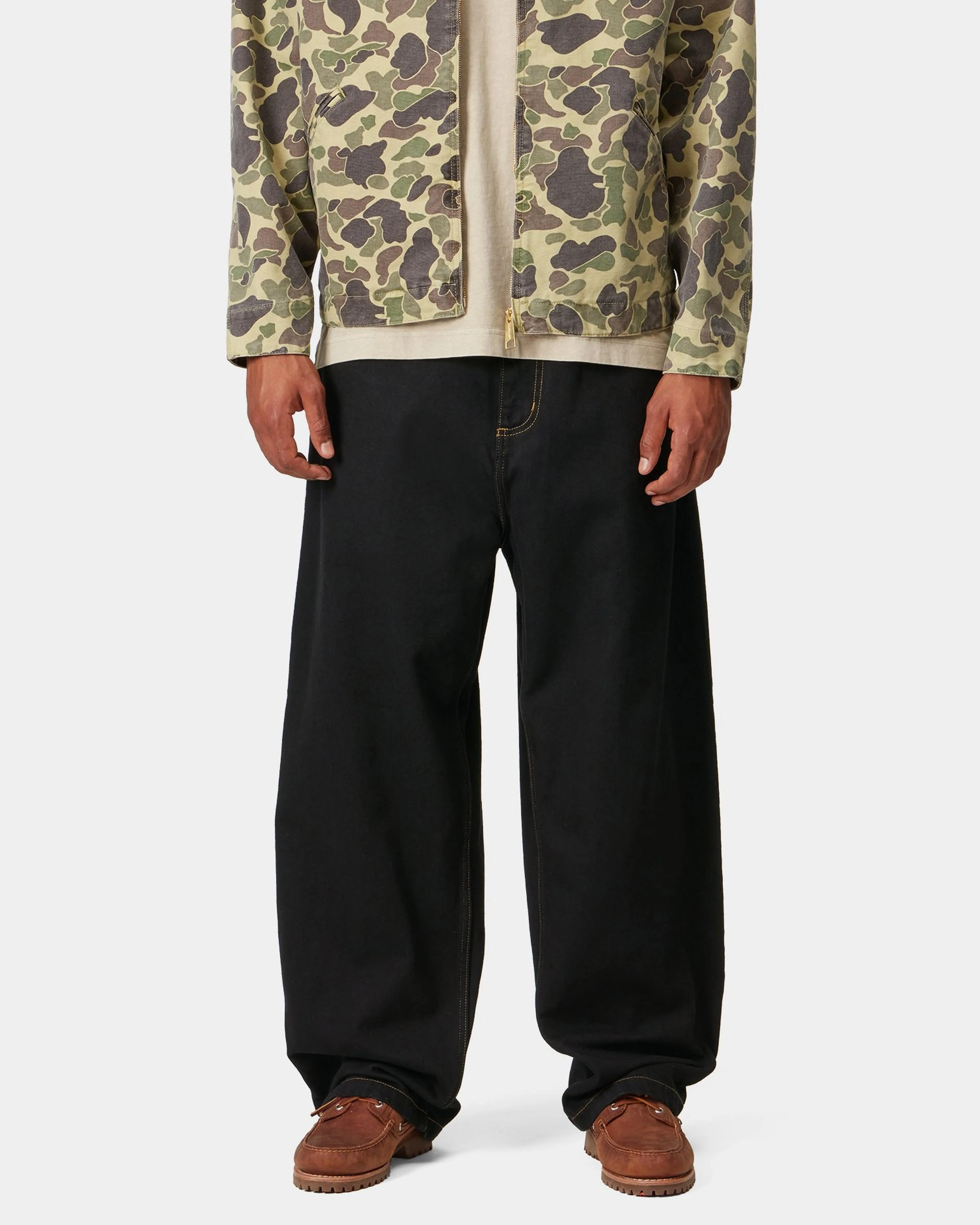 Carhartt WIP Brandon Pant Loose Straight Mens Jeans - Black Rinsed Party Look Weekend Warrior